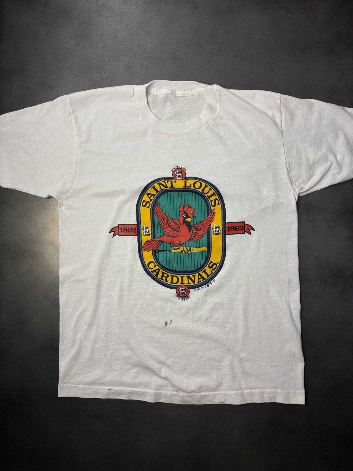 Vintage 1992 Saint Louis Cardinals Tee 1990s Vintage MLB Baseball Size US M / EU 48-50 / 2 - 2 Thumbnail