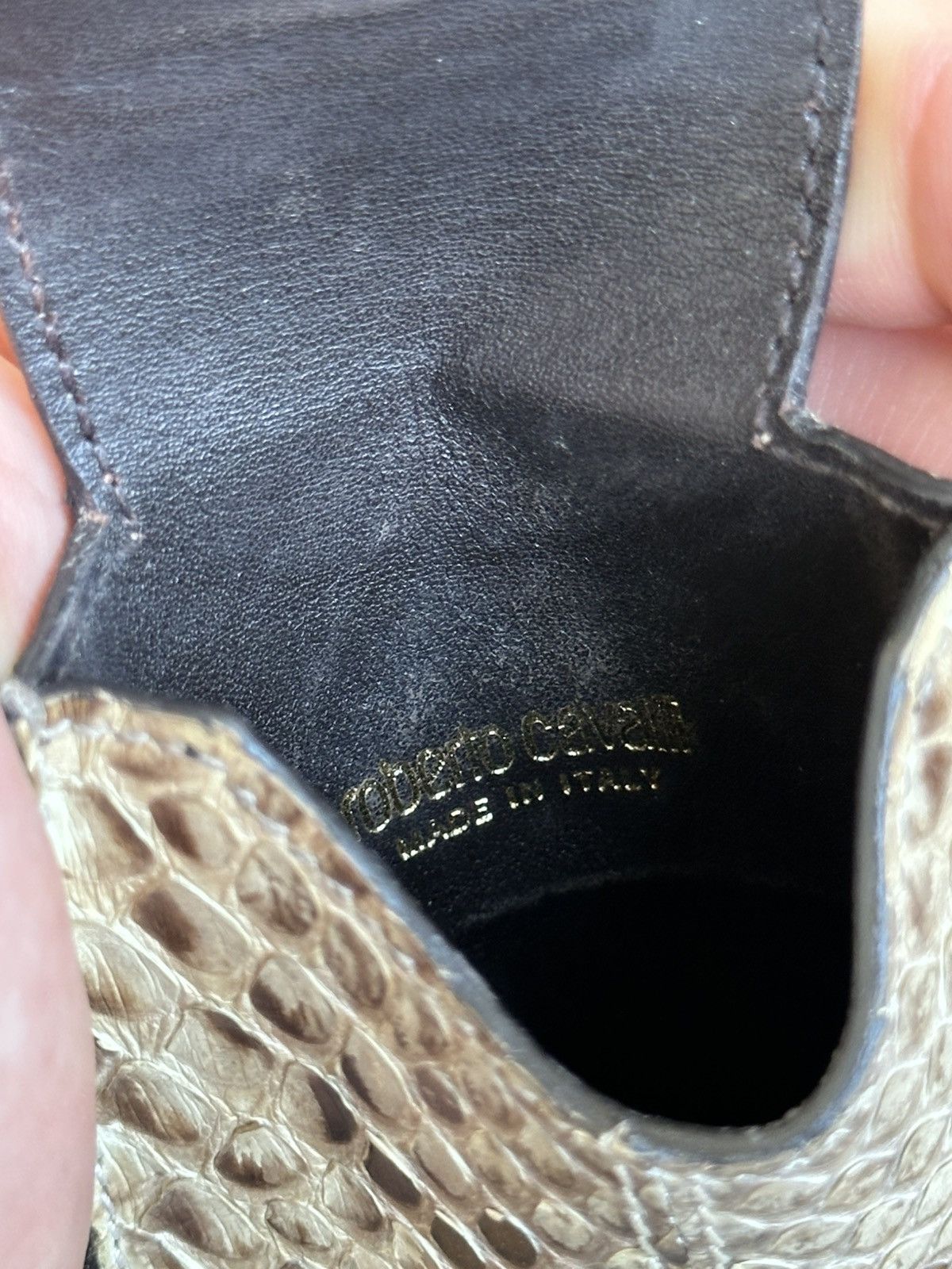 Roberto Cavalli × Vintage Vintage Roberto Cavalli Snake Skin Chain Key Bag Size ONE SIZE - 7 Thumbnail