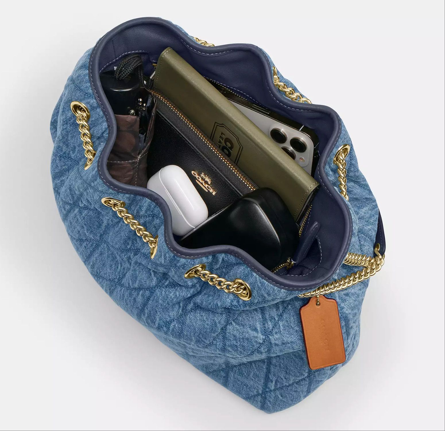Coach Evelyn Shoulder Bag In Regenerative Cotton With Quilting Size ONE SIZE - 11 Thumbnail