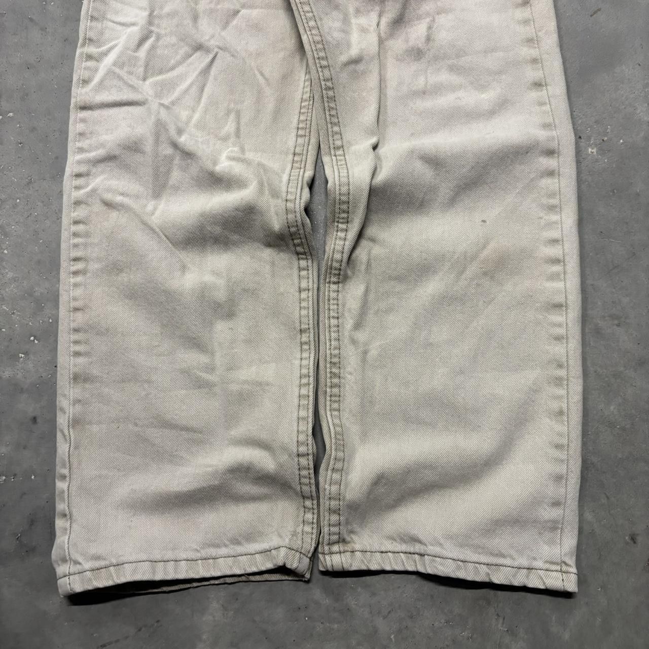 Japanese Brand × Vintage Crazy Vintage Y2K/2000s Faded Cream Streetwear Denim Jeans! Size US 32 / EU 48 - 6 Thumbnail