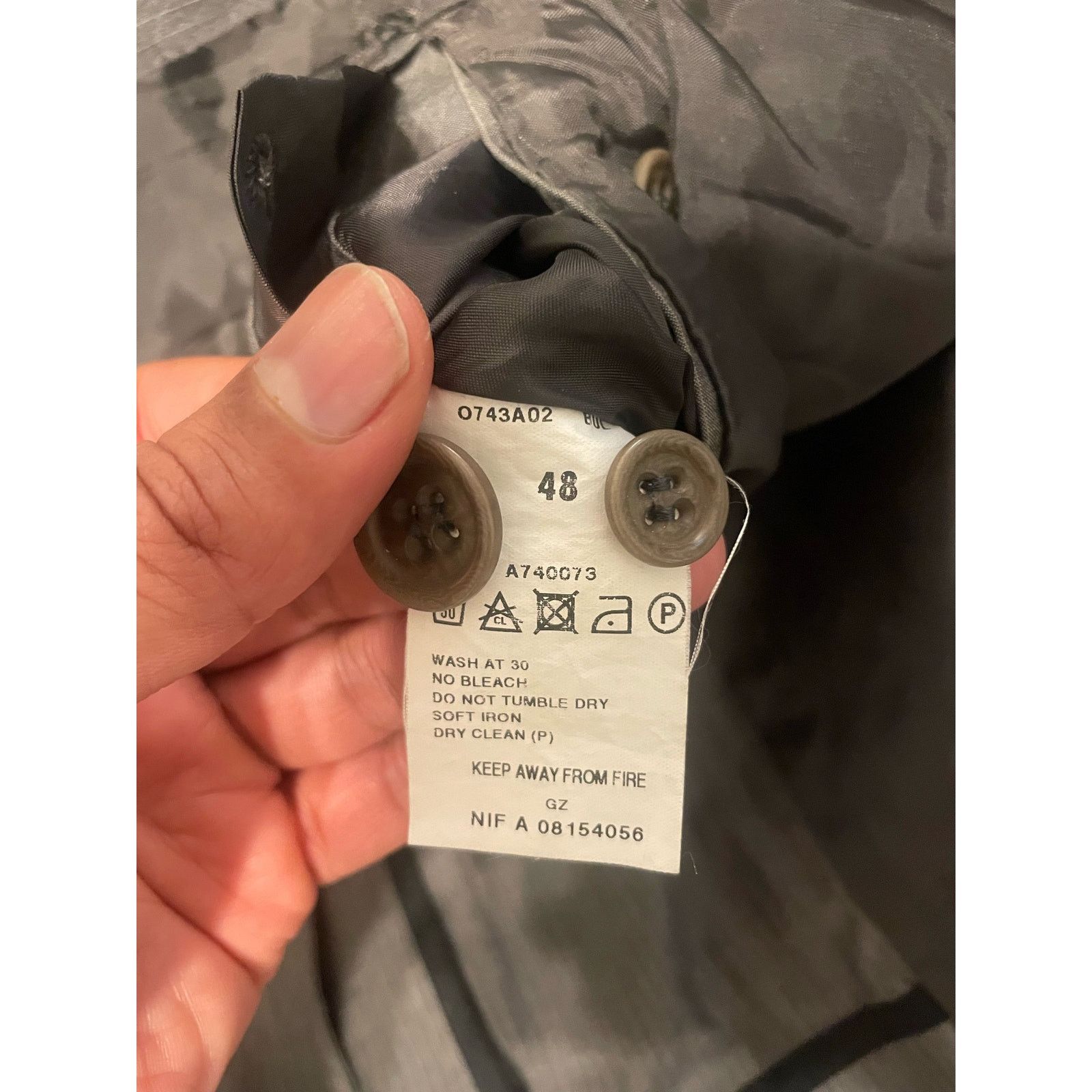 IKKS Ikks- pin Stripe Blazer / size 38R / Gray Size 38R - 11 Thumbnail