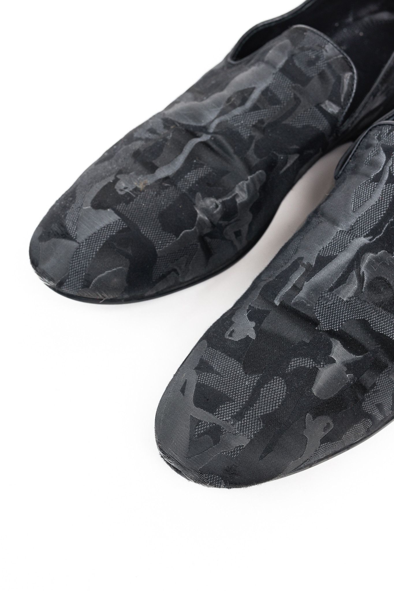 Jimmy Choo Jimmy Choo Sloane Black Camouflage Textile Loafers Size US 12.5 / EU 45-46 - 6 Thumbnail