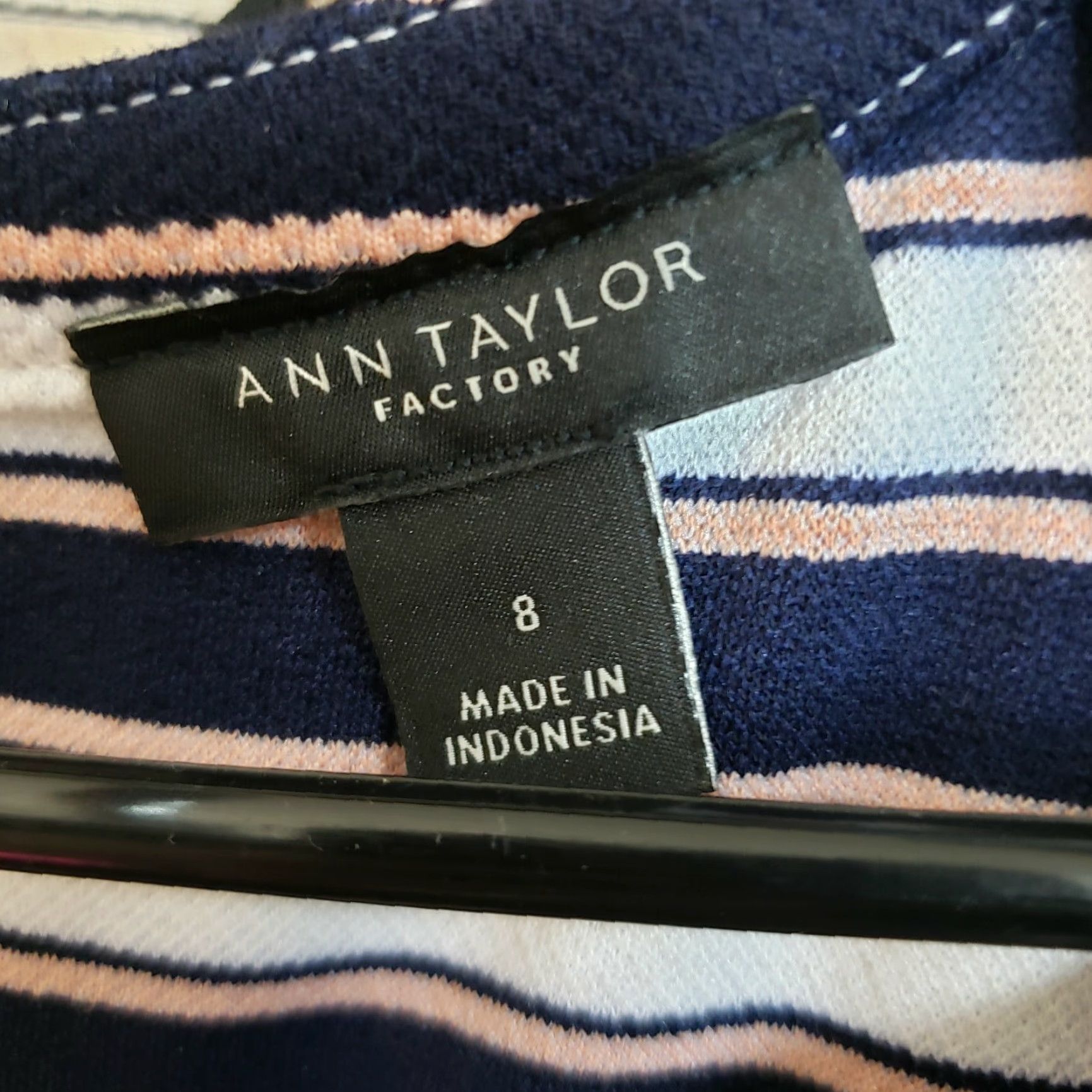 Ann Taylor Ann Taylor Dress Womens Sz 8 Pink Blue Striped Sleeveless Rayon Blend Size M / US 6-8 / IT 42-44 - 6 Thumbnail