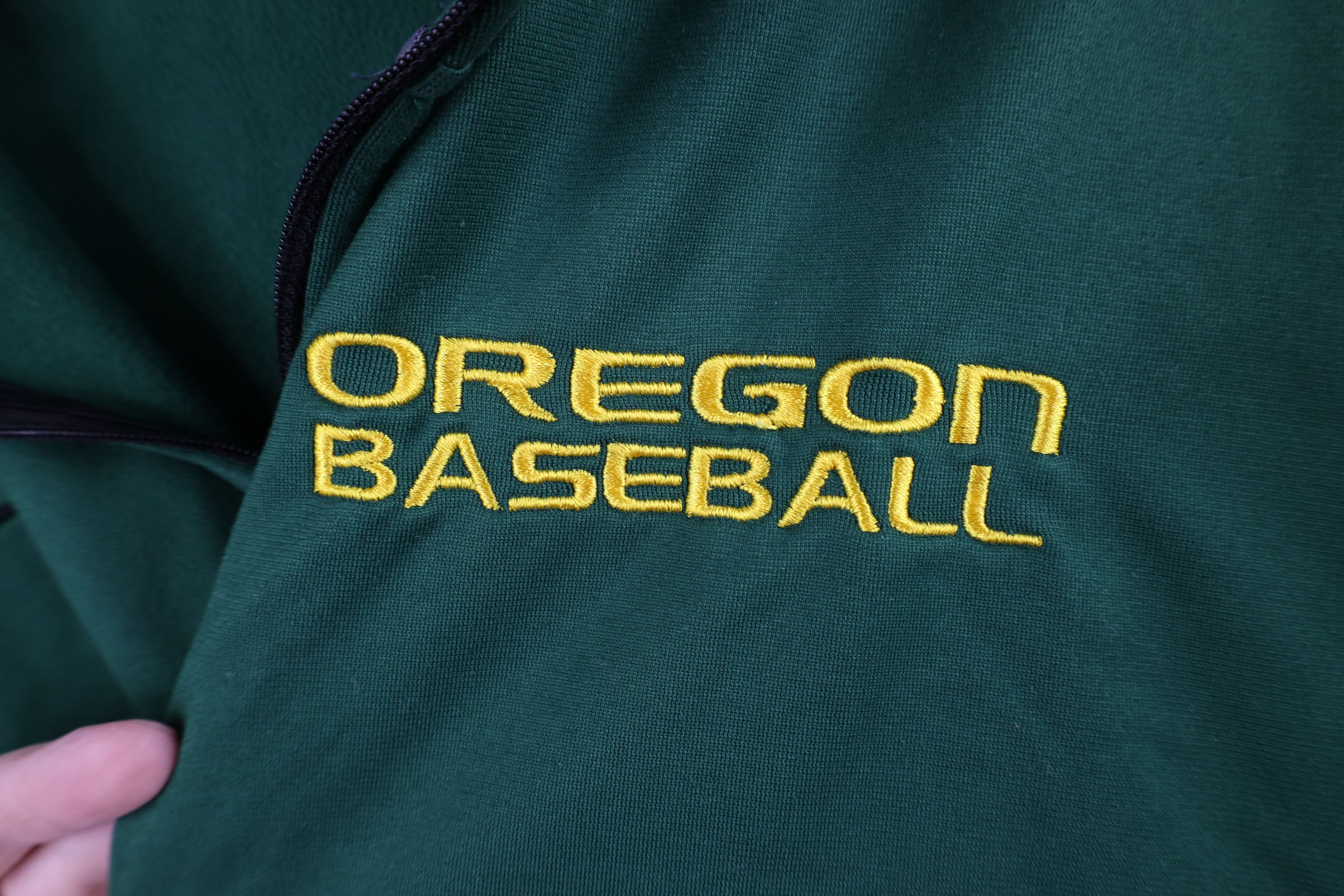 Nike × Vintage Nike University of Oregon Baseball Half Zip Pullover Sweater Size US XL / EU 56 / 4 - 4 Thumbnail