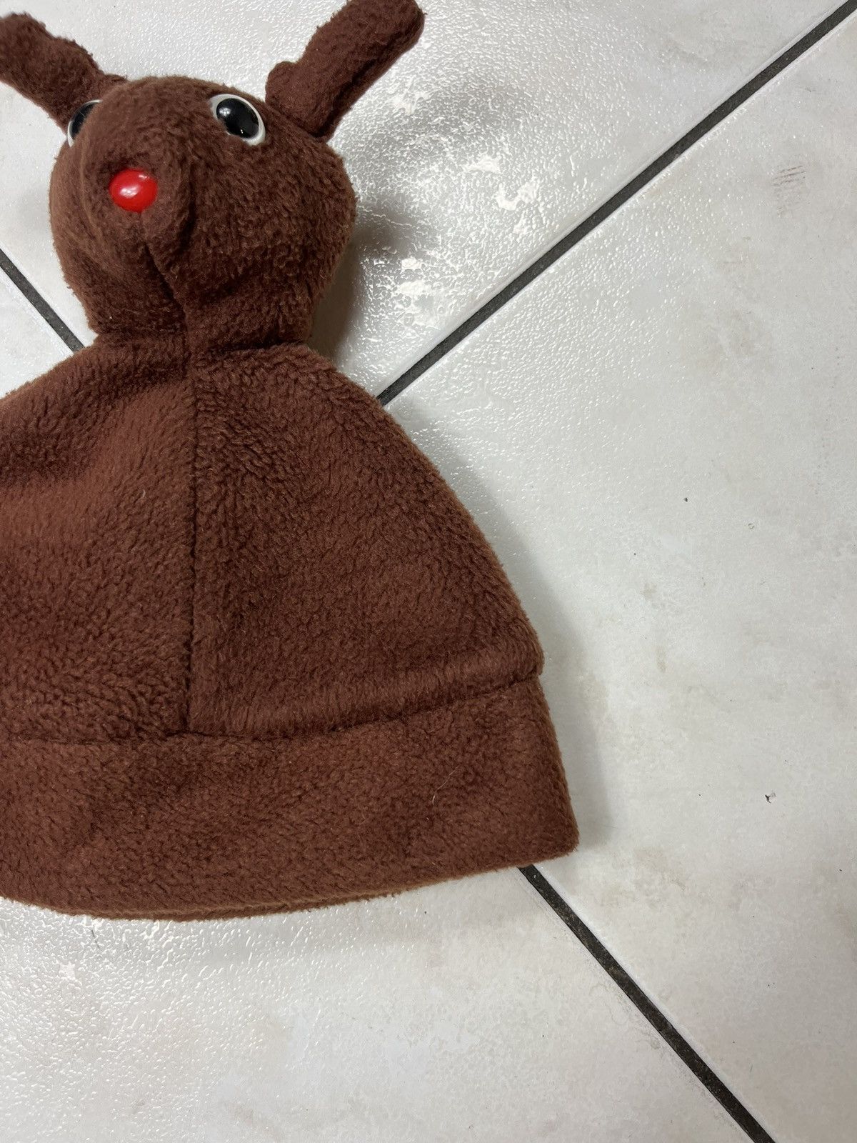 Gap × Vintage Vintage GAP 90s fleece animal hat sherpa reindeer funny Size ONE SIZE - 5 Thumbnail
