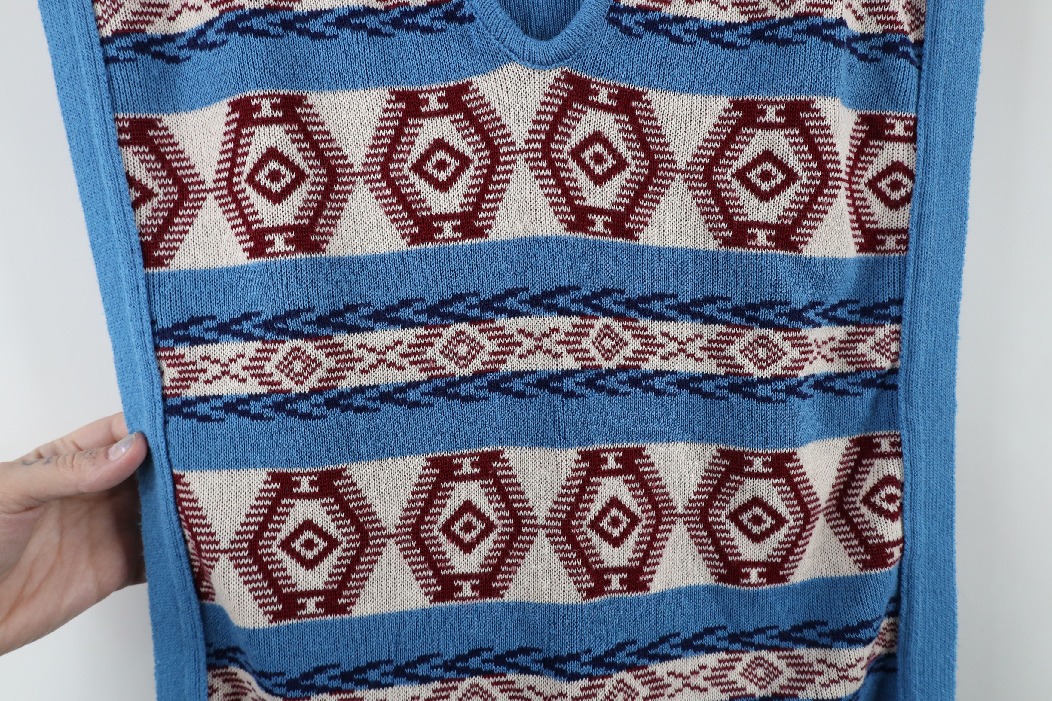 Vintage 60s 70s Mid Century Modern Knit Sweater Vest Poncho