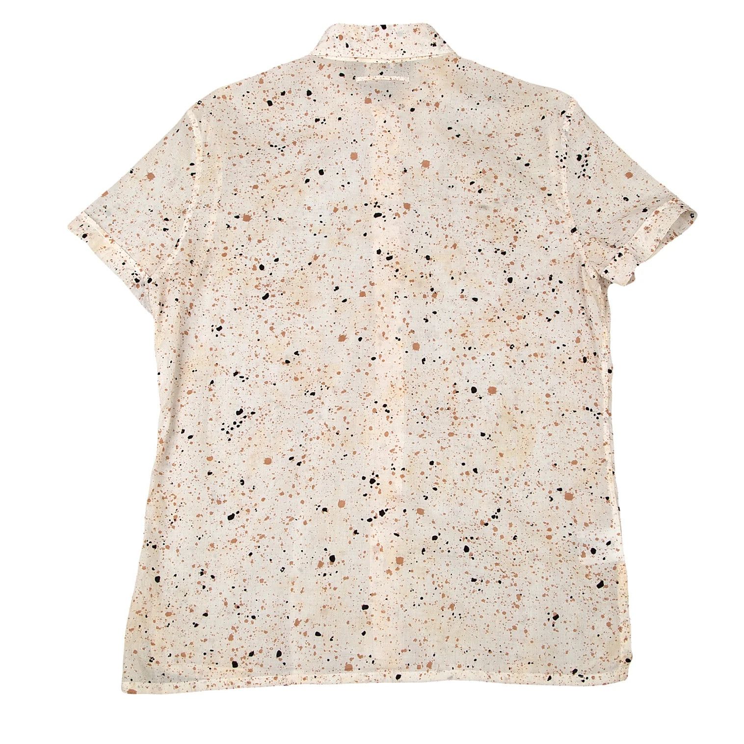 Jean Paul Gaultier Splash Print Short Sleeve Shirt in Beige, Size 48 Size US M / EU 48-50 / 2 - 9 Thumbnail