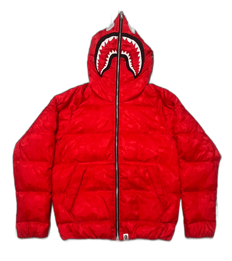 Bape Bape Red Camo Shark Puffer Jacket Medium Size M / US 6-8 / IT 42-44 - 1 Thumbnail