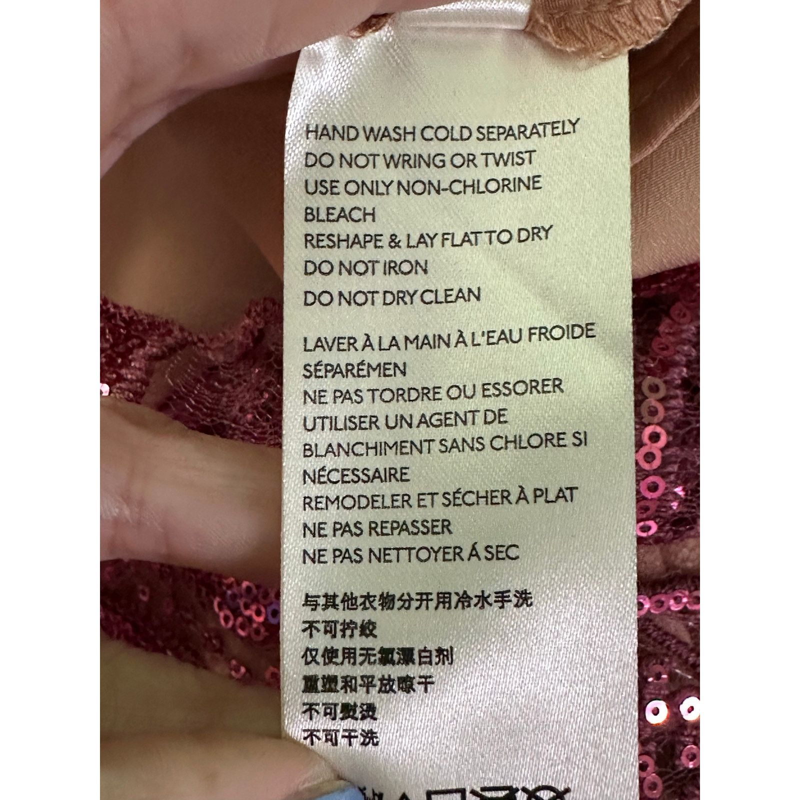Free People Free People Pink Sequin Spaghetti Strap Mini Dress Size 14 Size XL / US 12-14 / IT 48-50 - 4 Thumbnail