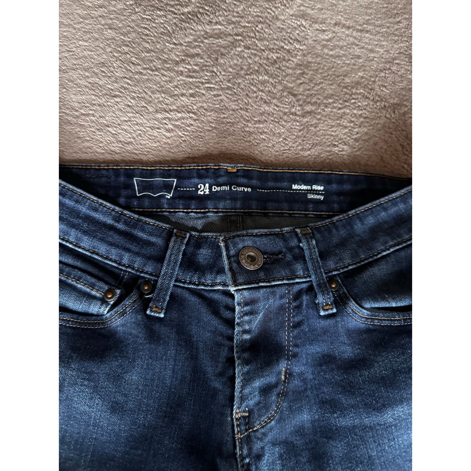 Levi's Levi’s Demi Curve Skinny Jeans Modern Rise Dark Indigo Size 24" / US 00 / IT 34 - 3 Thumbnail