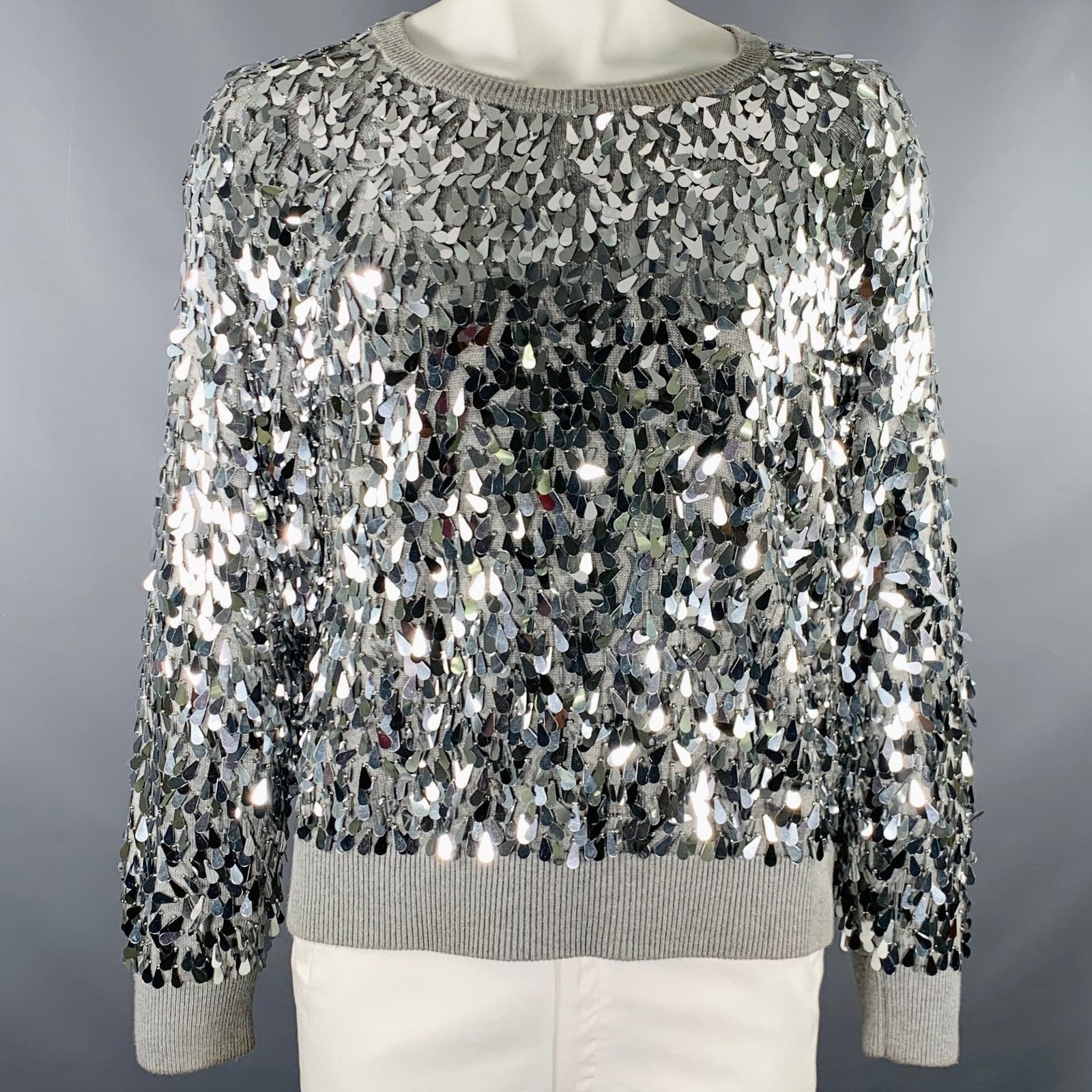Michael Kors MICHAEL by MICHAEL KORS XL Grey Silver Cotton Blend Pullover Size XL / US 12-14 / IT 48-50 - 1 Thumbnail