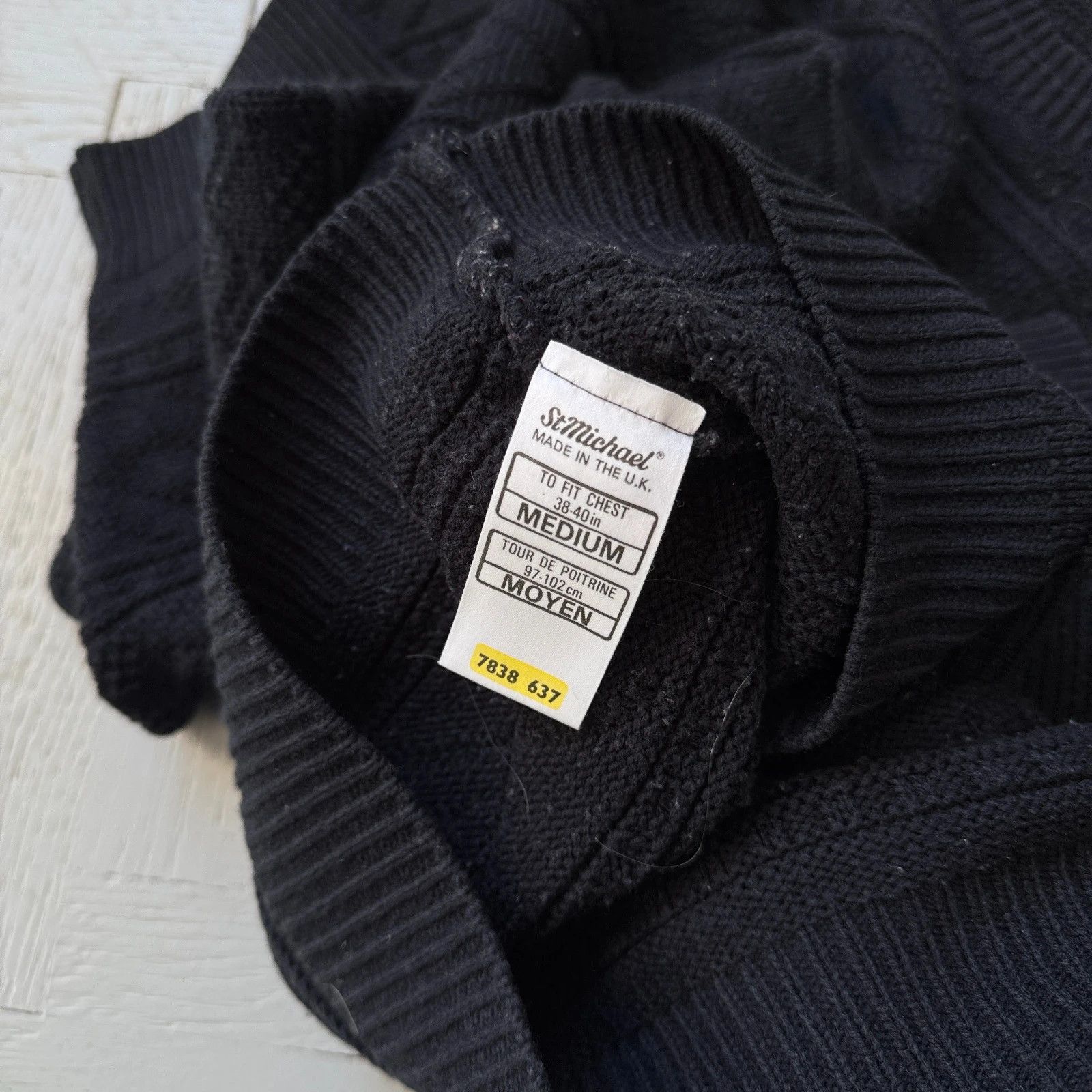 Marks & Spencer Vintage Chunky Knit Preppy Ribbed Acrylic Sweater Classic Size US M / EU 48-50 / 2 - 7 Thumbnail
