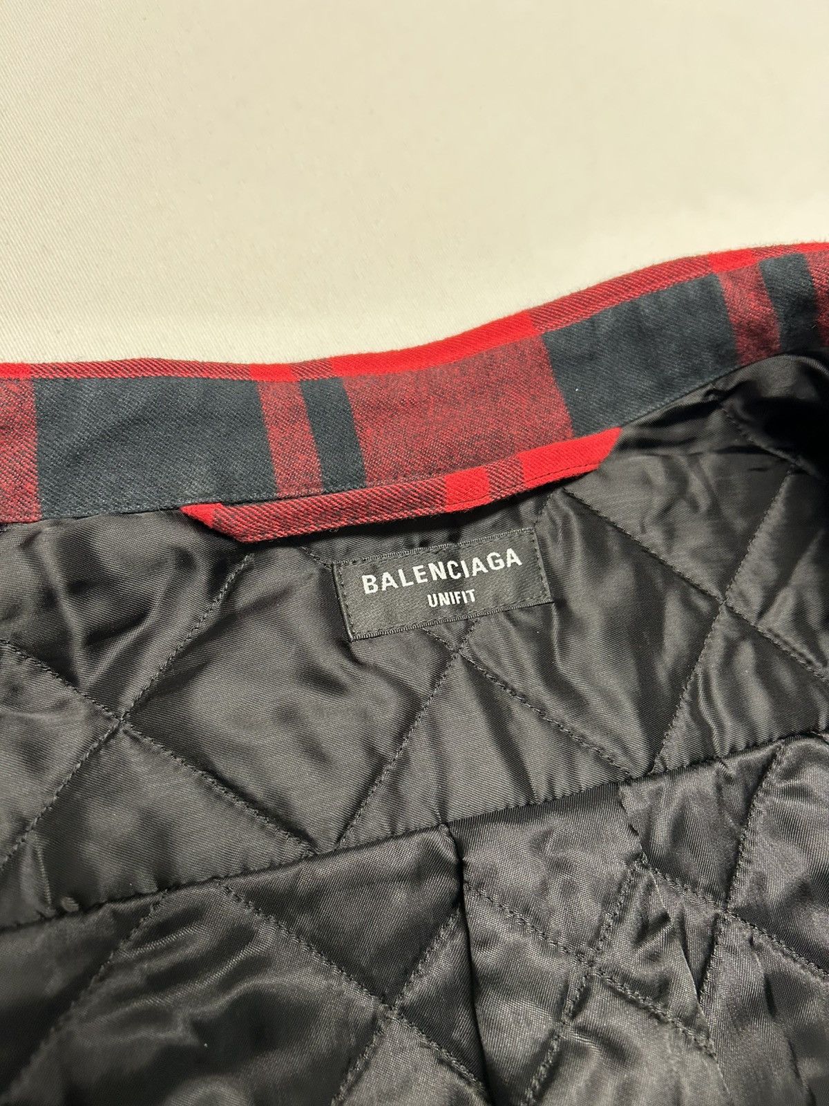 Balenciaga 2021 quilted padded flannel plaid red Size US S / EU 44-46 / 1 - 5 Thumbnail