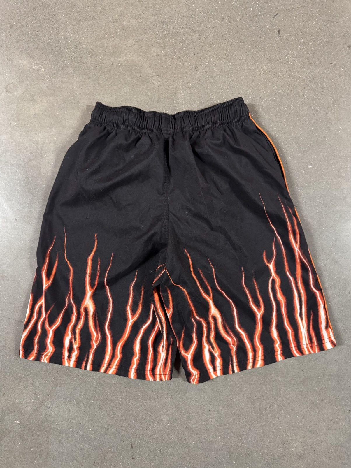 Nike Nike Black and Orange Lightning Print Athletic Shorts Size US 26 / EU 42 - 2 Thumbnail