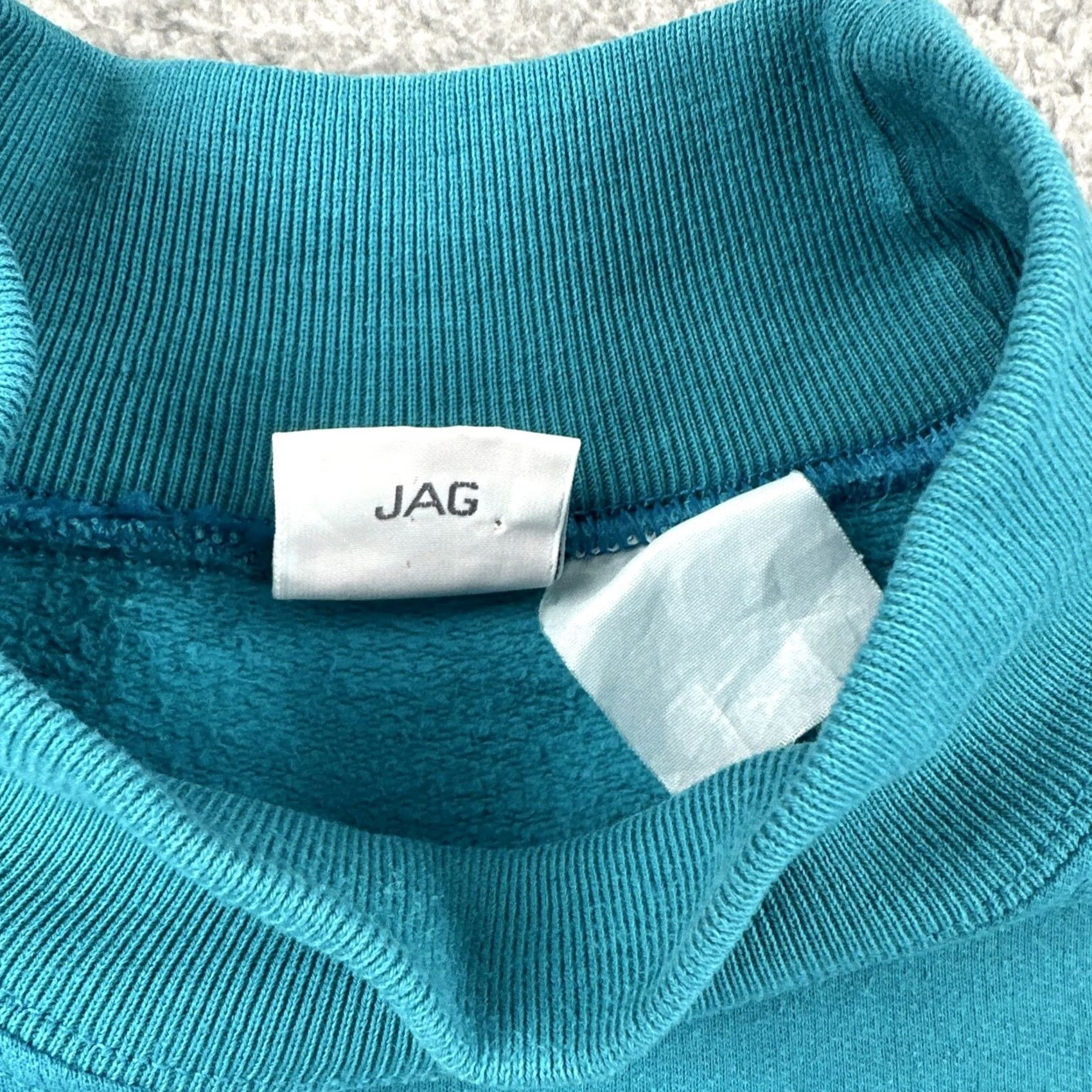 Nike VINTAGE Nike 90s Mens XL Sweatshirt Turquoise Green Blue Mock Neck Long Sleeve Pullover Embroidered Logo Crew Neck Cotton Knit All Seasons Sportswear Size US XL / EU 56 / 4 - 6 Thumbnail