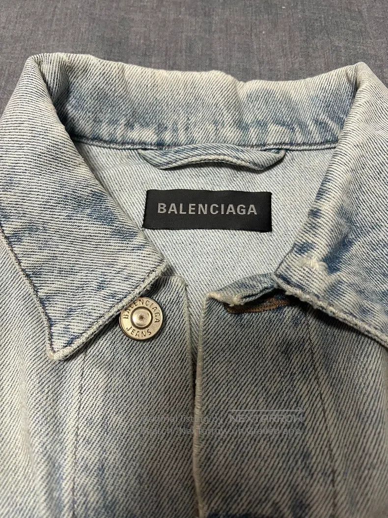 Balenciaga Balenciaga Crystal Embellished Denim Jacket Size XXS / US 00 / IT 34 - 3 Thumbnail