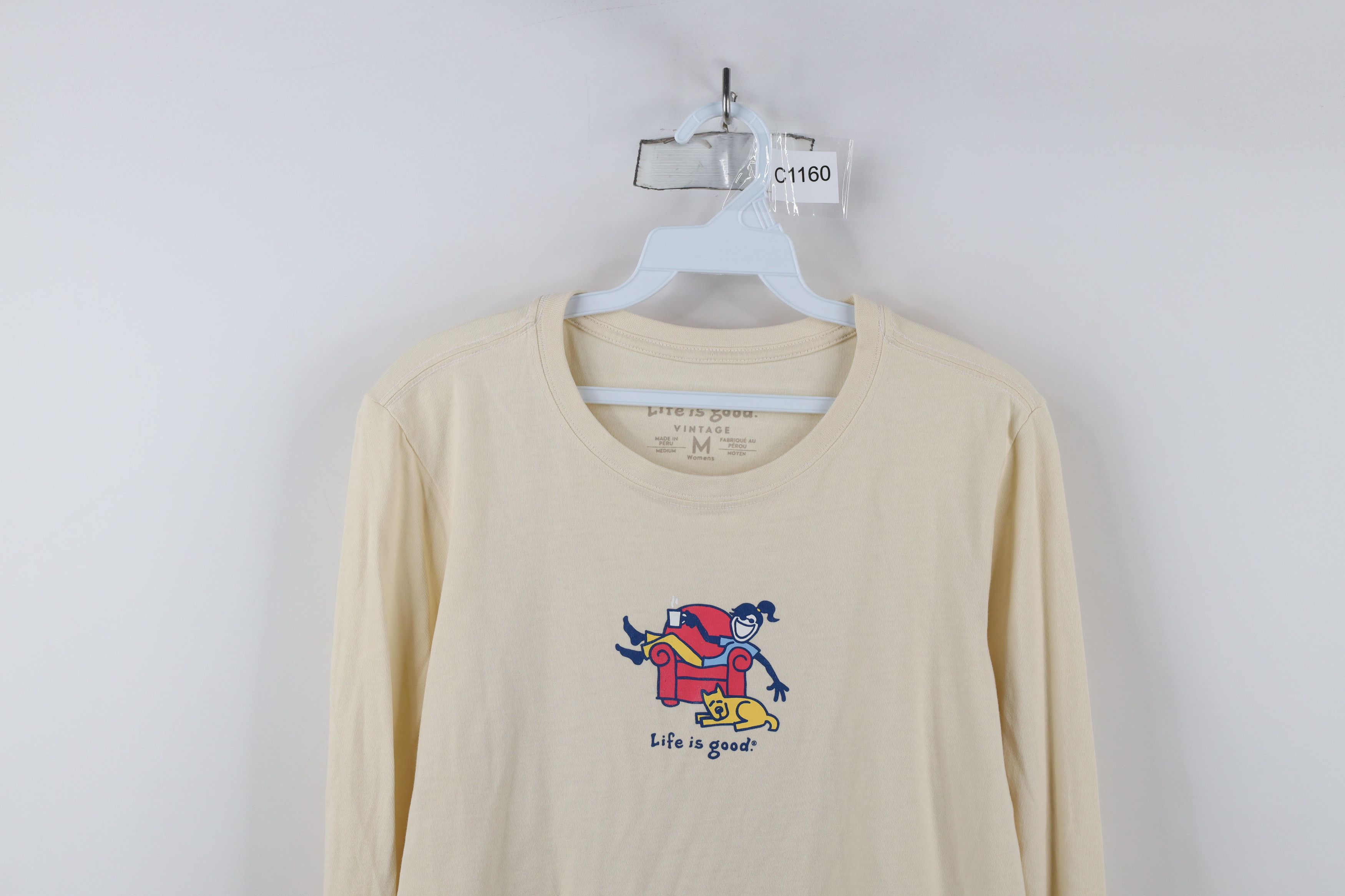 Life is Good × Vintage Vintage Life Is Good Dog Lounge Long Sleeve T-Shirt Size M / US 6-8 / IT 42-44 - 2 Thumbnail