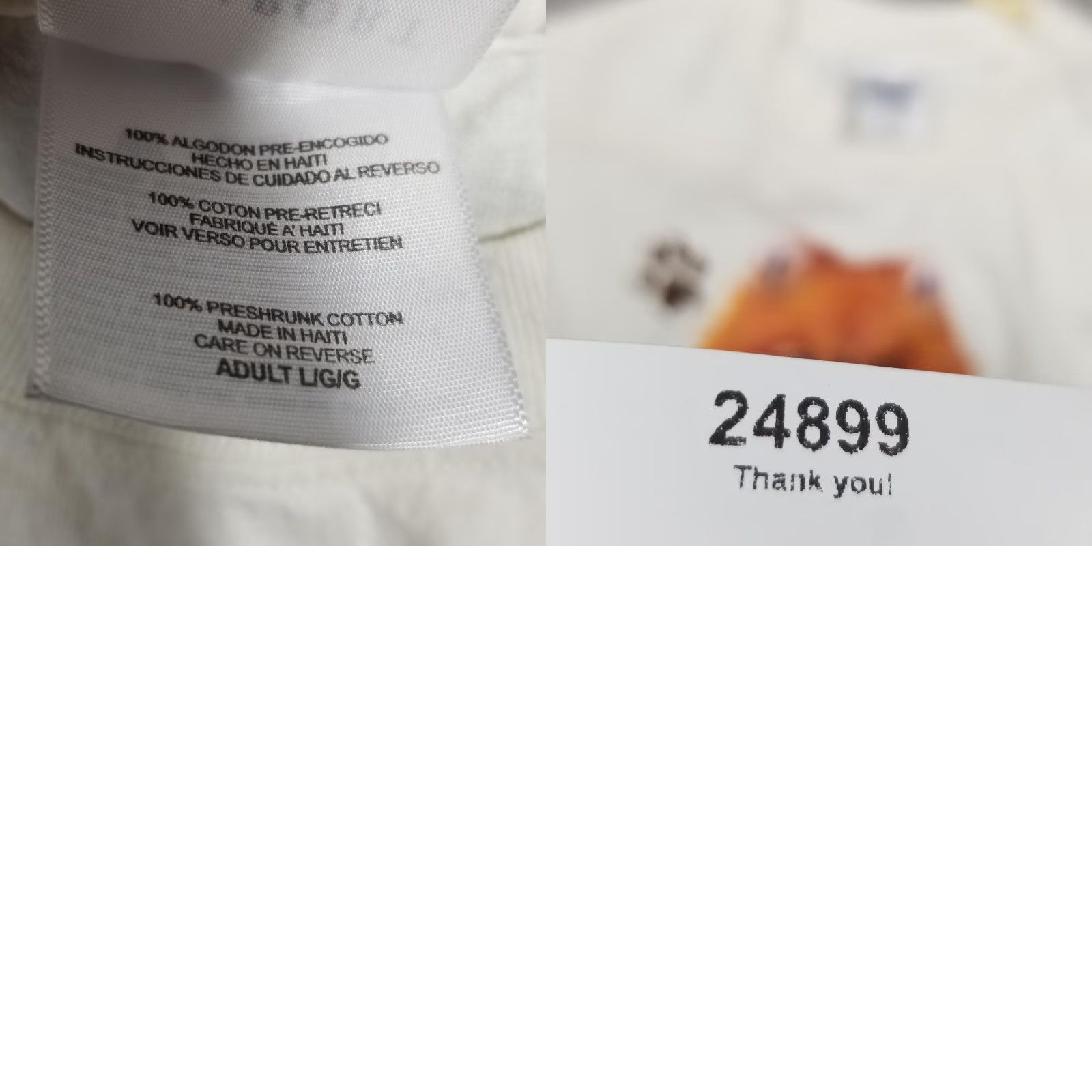 Port & Company POMERANIAN Dog T-Shirt Mens Large White Port & Company Crew Neck Graphic Tee Paw Print Pets - Dog Lovers Shirt - 100% Cotton - Short Sleeve - White Size US L / EU 52-54 / 3 - 8 Thumbnail