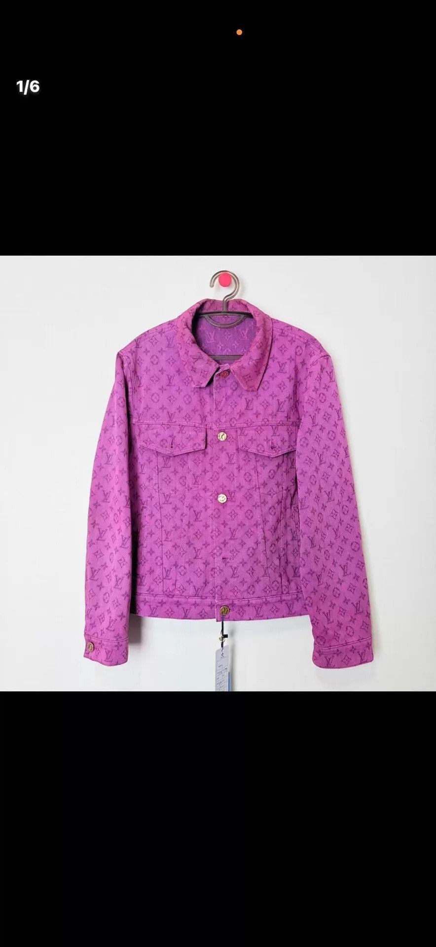 Louis Vuitton Purple Patterned Denim Jacket Size M Size US M / EU 48-50 / 2 - 1 Thumbnail
