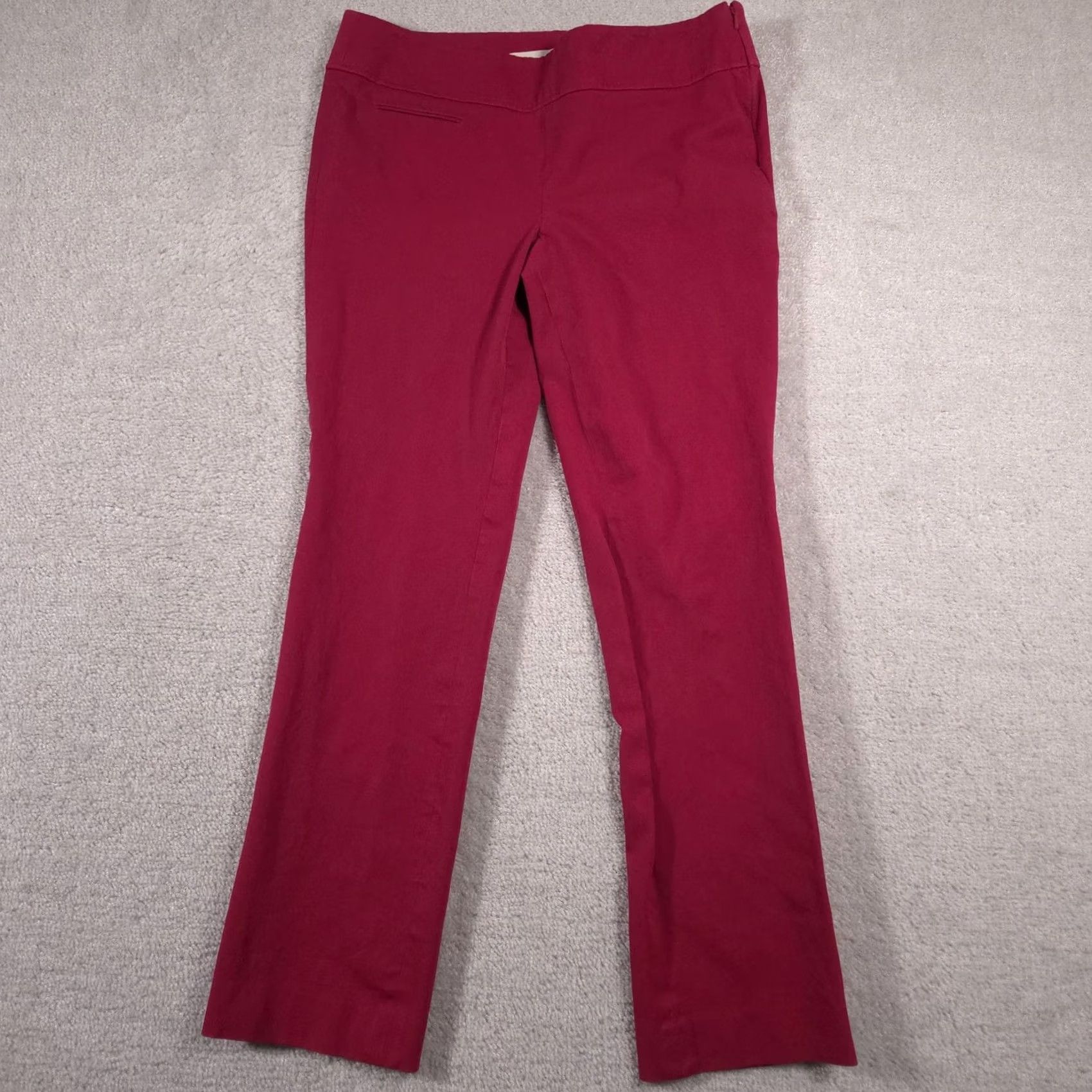 Loft LOFT Pants Womens 6 Red Kate Stretch Flare Side Zip Dress Career Work Office Pants Women's Red Kate Stretch Flare Side Zip Office Workwear 6 Womens Size 28" / US 6 / IT 42 - 2 Thumbnail