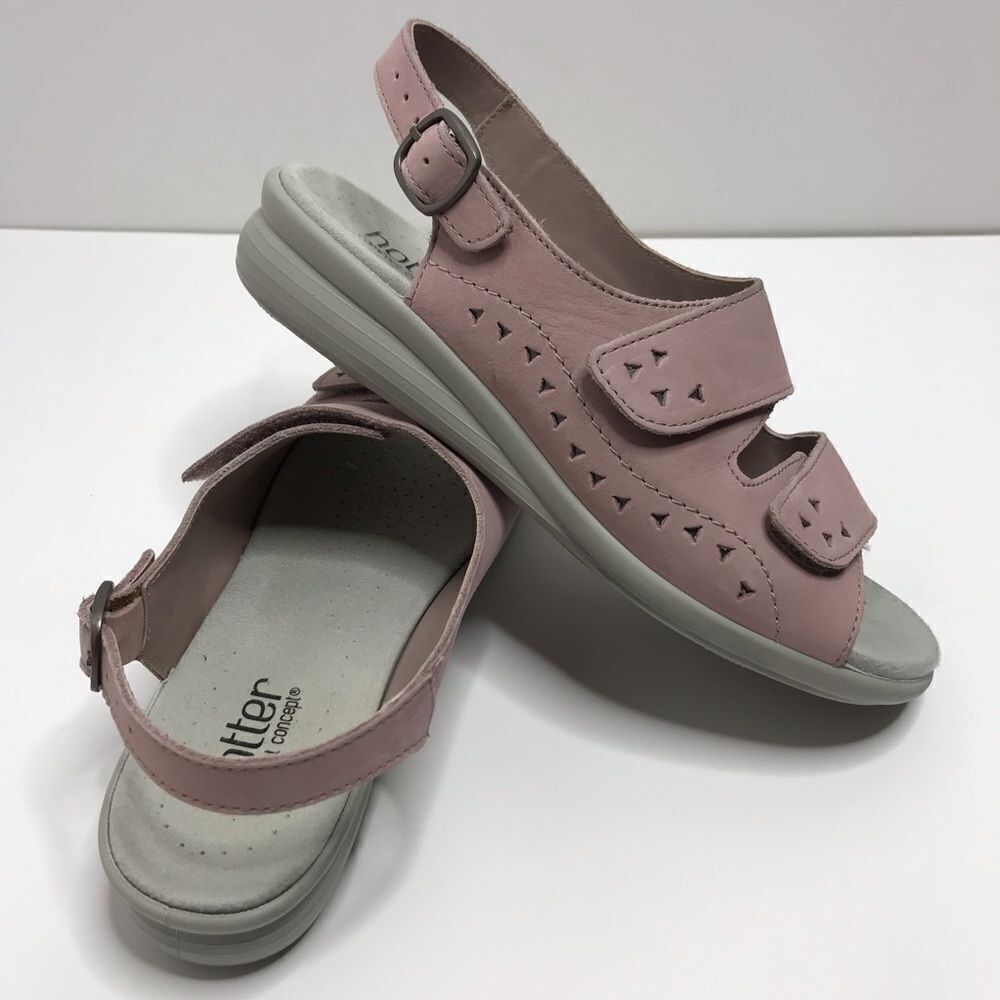 Other Hotter Comfort Easy Pink Nubuck Leather Ankle Strap Wedge Sa Size US 8.5 / IT 38.5 - 4 Thumbnail