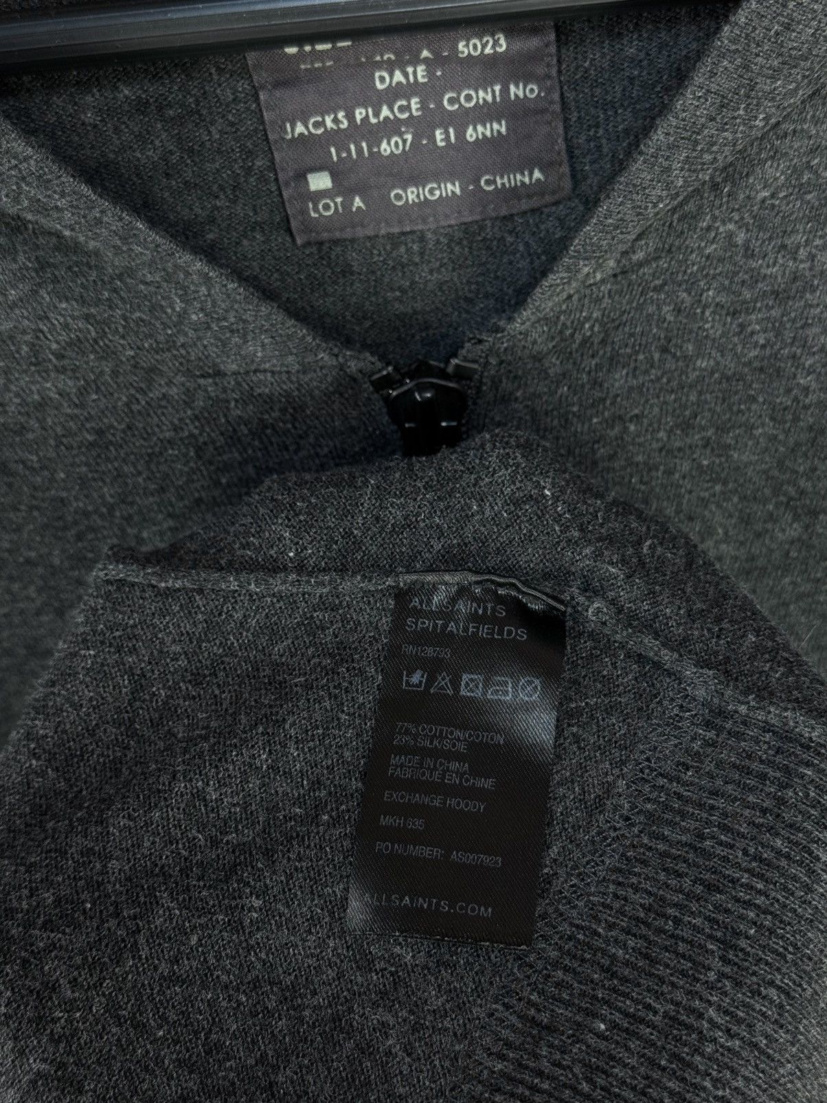 Allsaints ALLSAINTS Spitalfields Exchange Cotton Silk Blend Hoodie Size US S / EU 44-46 / 1 - 12 Thumbnail