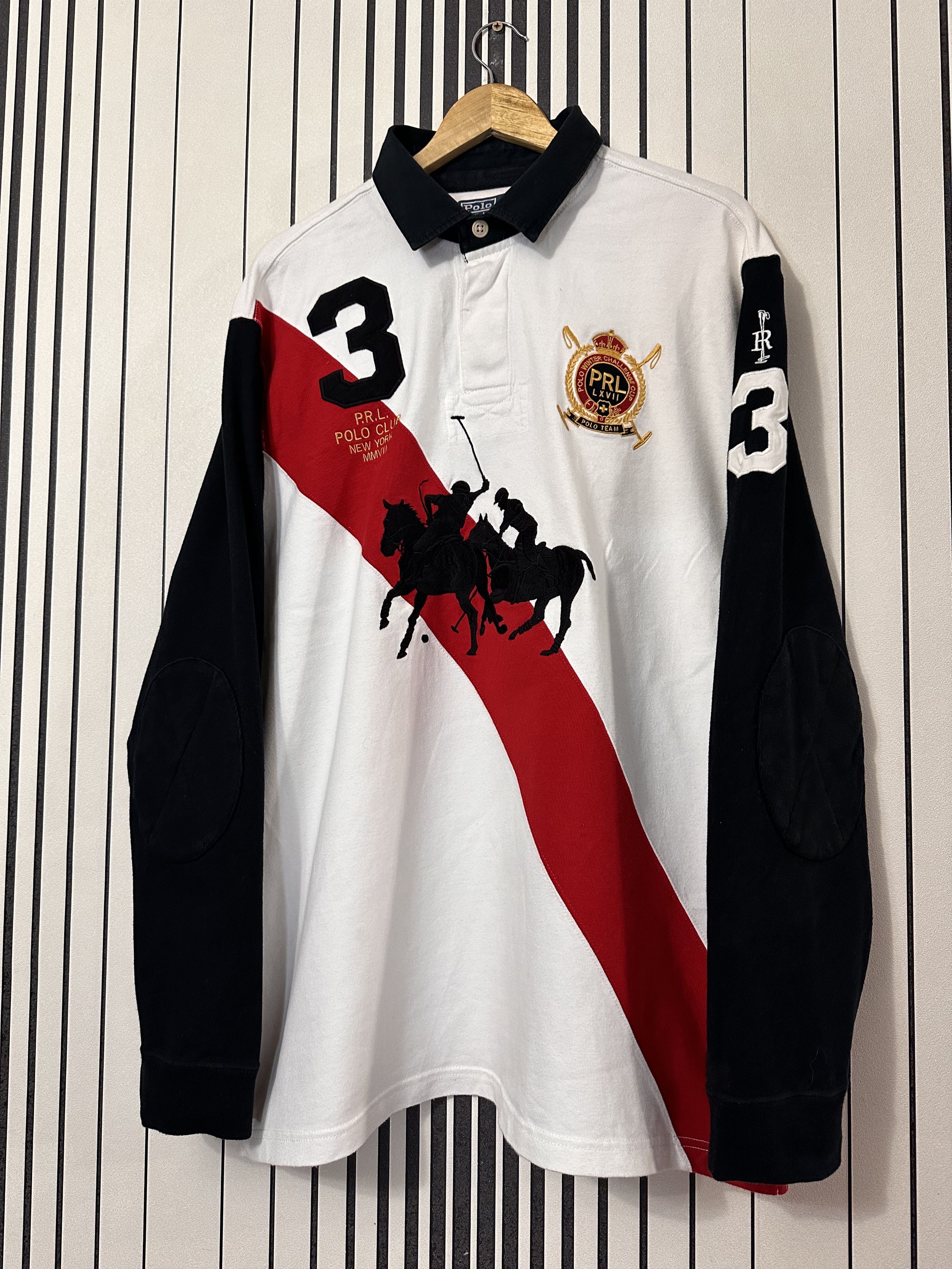 90’s Ralph Lauren Vintage Contrast Horse Riders Rugby Shirt