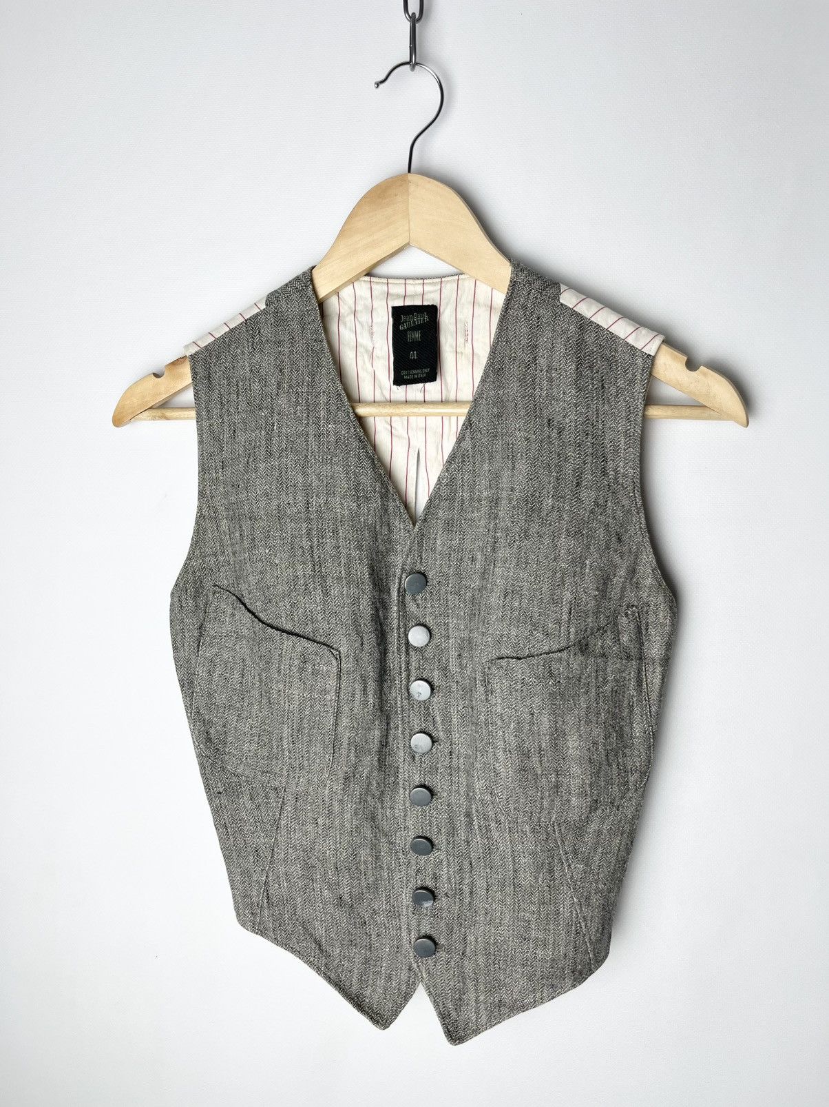 Jean Paul Gaultier Archival Jean Paul Gaultier SS 1990 Linen Vest Size US S / EU 44-46 / 1 - 2 Thumbnail