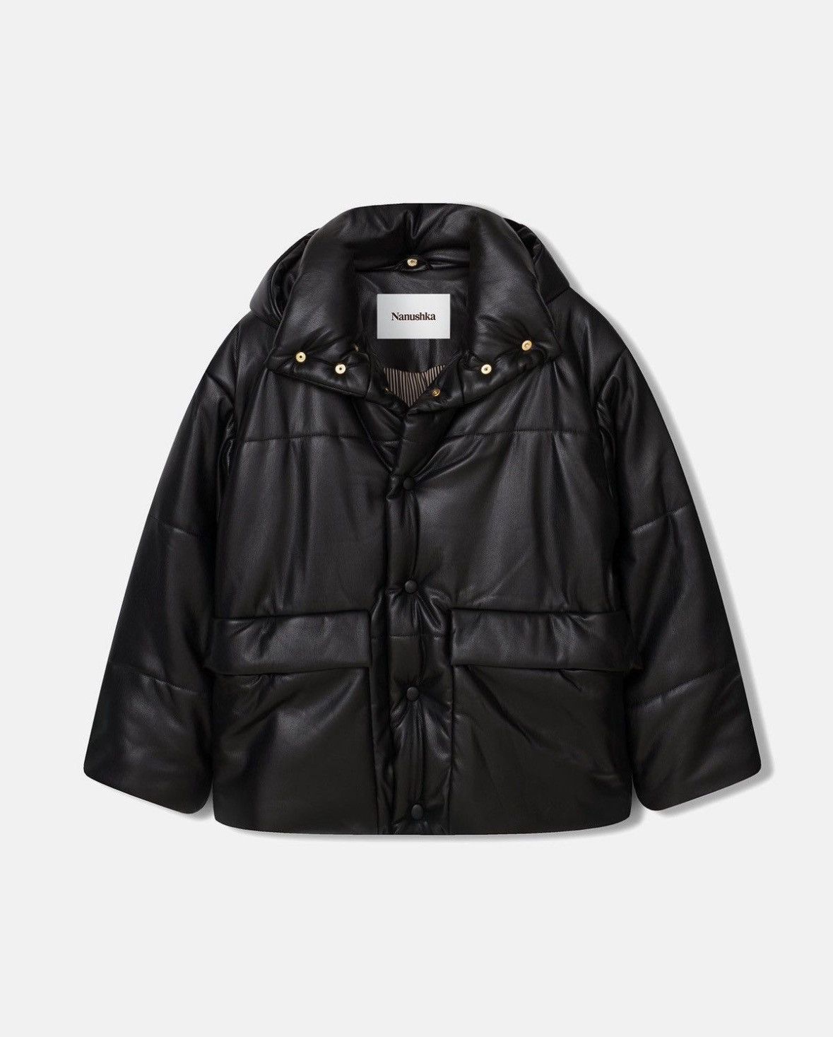 Nanushka HIDE MENS Okobor™ Alt-Leather Hooded Puffer Size US XL / EU 56 / 4 - 1 Thumbnail