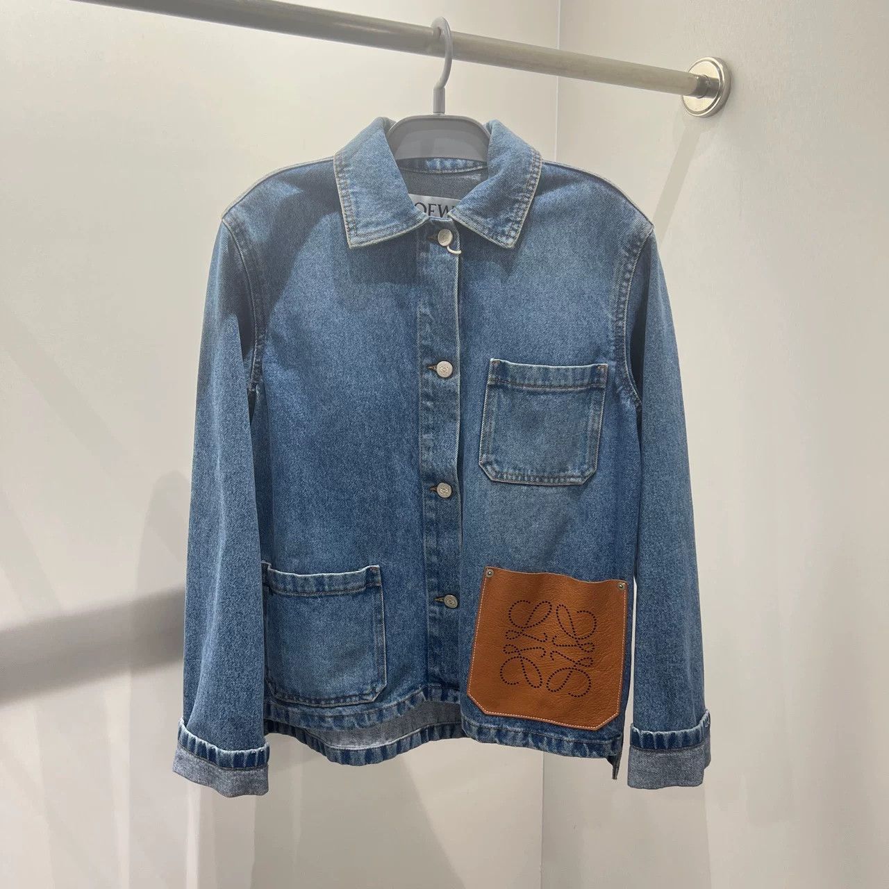 Loewe denim jacket with leather patch details Size US S / EU 44-46 / 1 - 1 Thumbnail