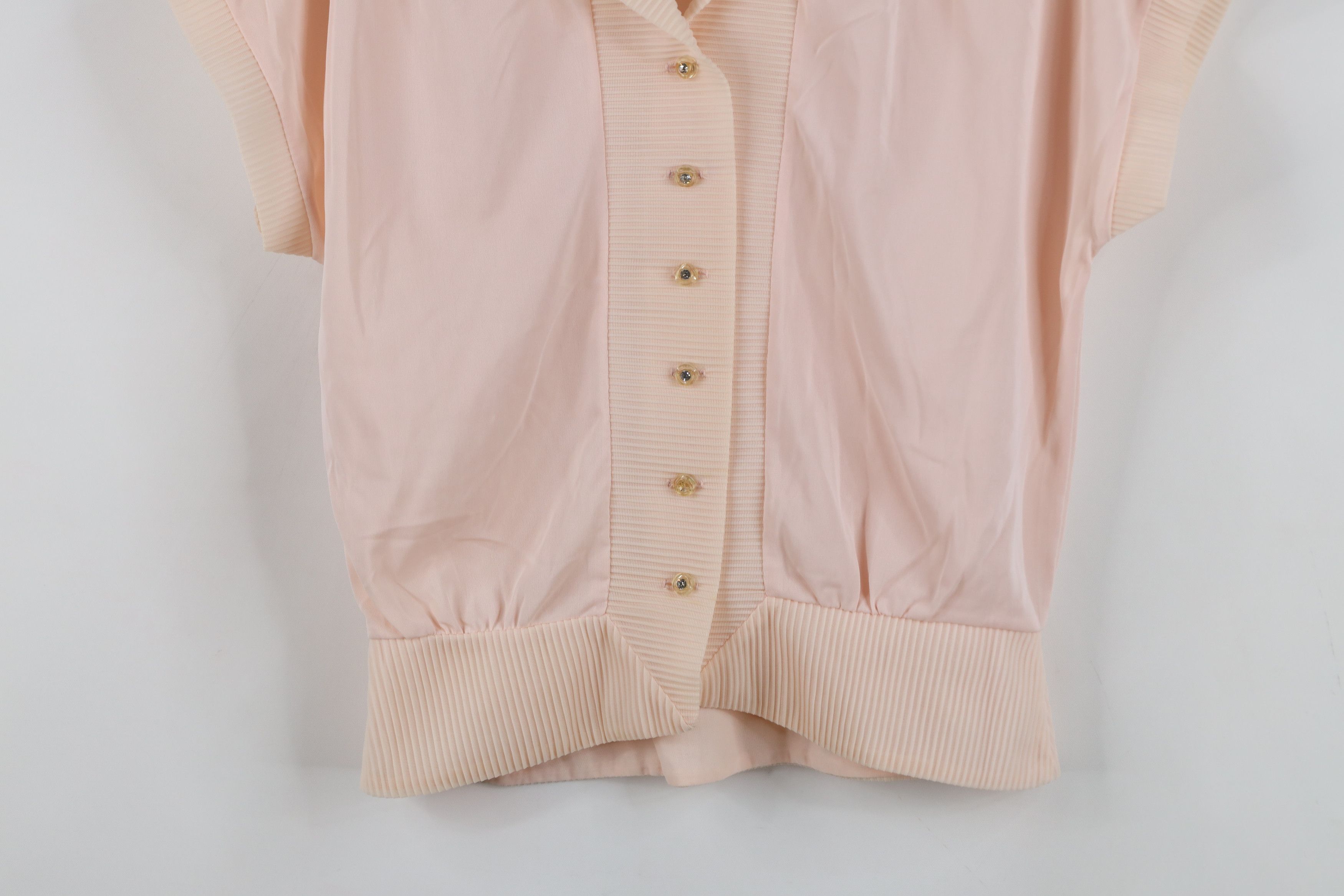Vintage Vintage 50s Rockabilly Regency Ribbed Button Shirt Pink USA Size M / US 6-8 / IT 42-44 - 3 Thumbnail
