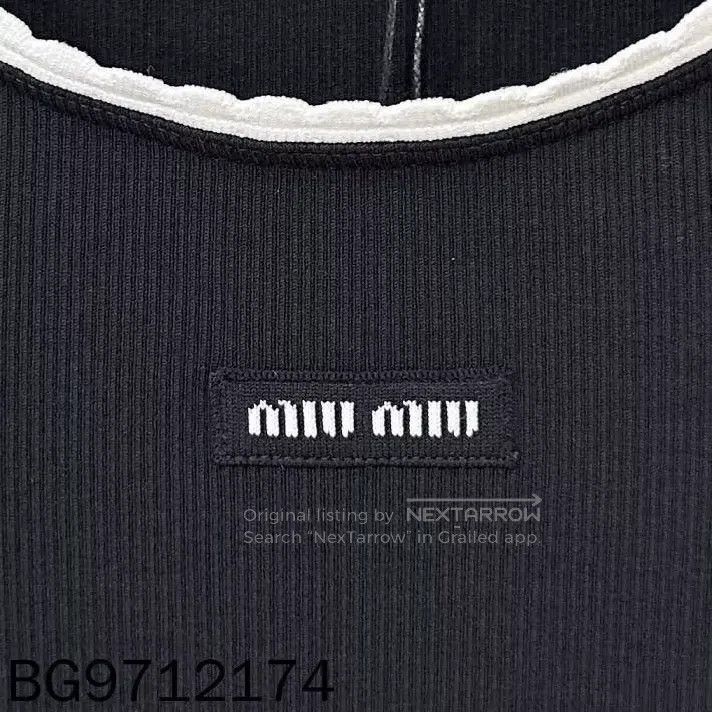 Miu Miu Miu Miu Size S Black lace logo short sleeves Size S / US 4 / IT 40 - 8 Thumbnail