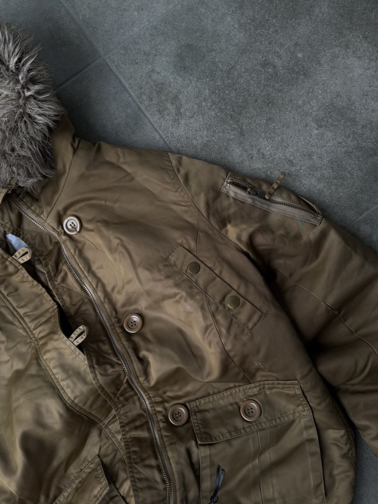 Hysteric Glamour Vintage If Six Was Nine Style Puffer Bomber Jacket Fur Hood Size M / US 6-8 / IT 42-44 - 3 Thumbnail