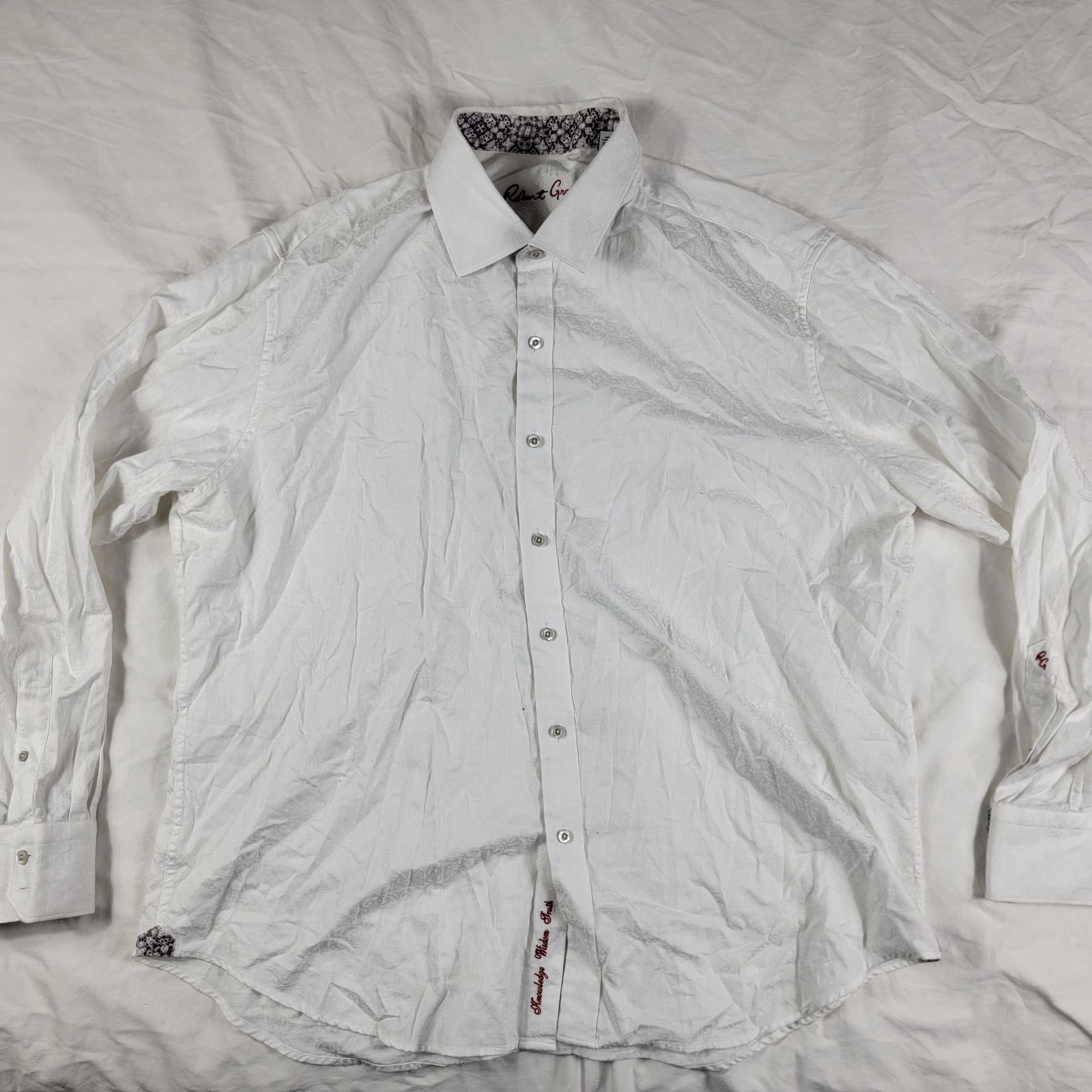 Robert Graham Robert Graham Mens 3XL Classic Fit White Button Down Shirt L Size US XXL / EU 58 / 5 - 1 Thumbnail