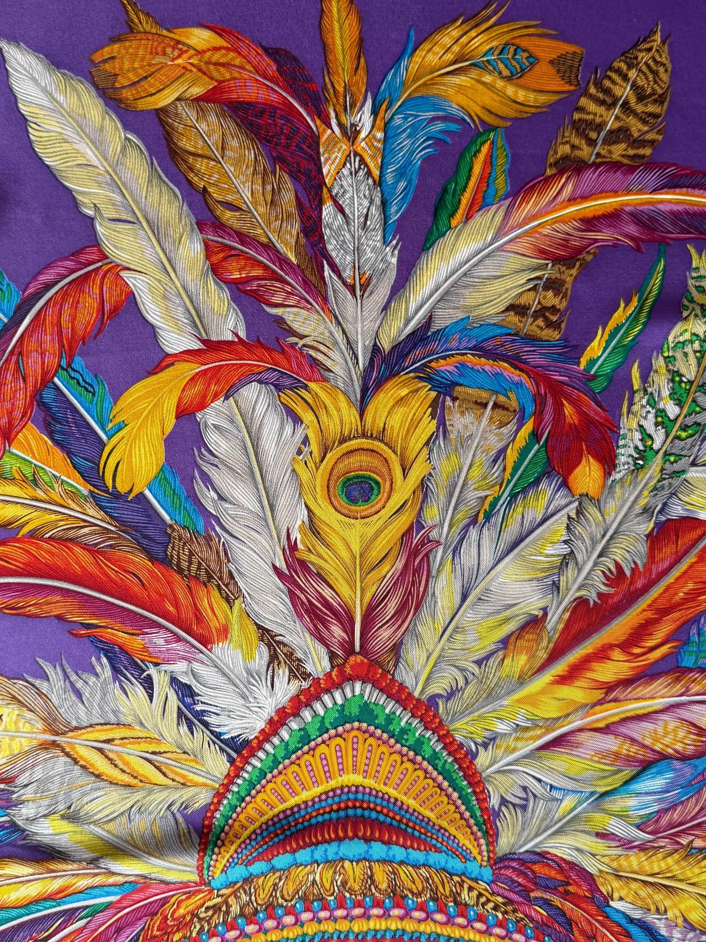 Gucci Gucci Vintage Purple Feather Tribal Headpiece 90cm Size ONE SIZE - 8 Thumbnail