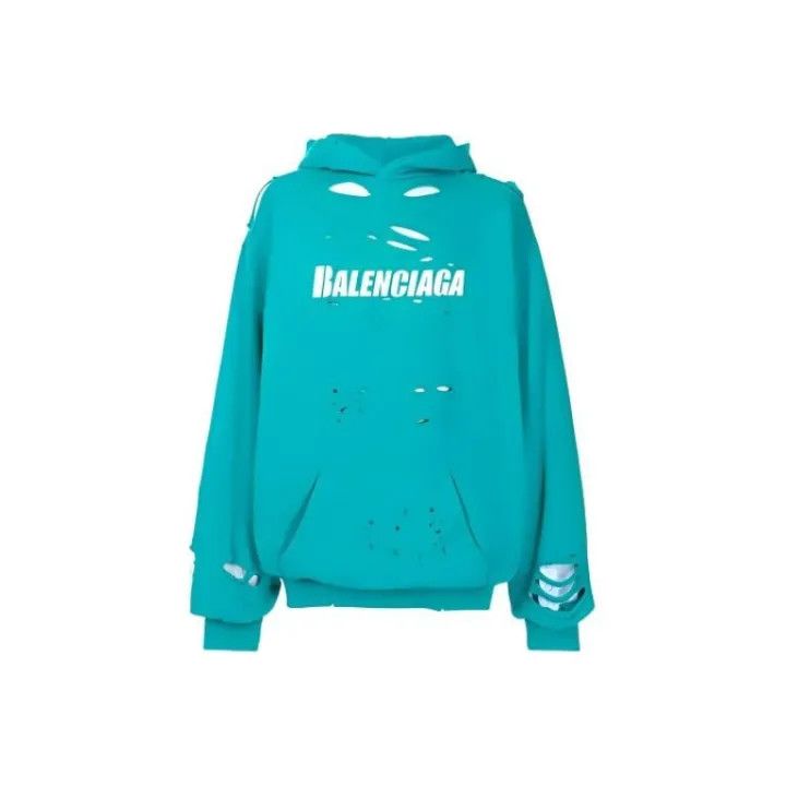 Balenciaga Ripped Letter Print Hoodie 0079