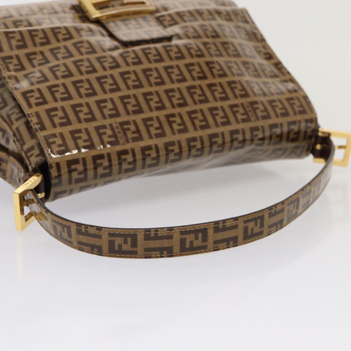 FENDI Zucchino Canvas Mamma Baguette Shoulder Bag Beige
