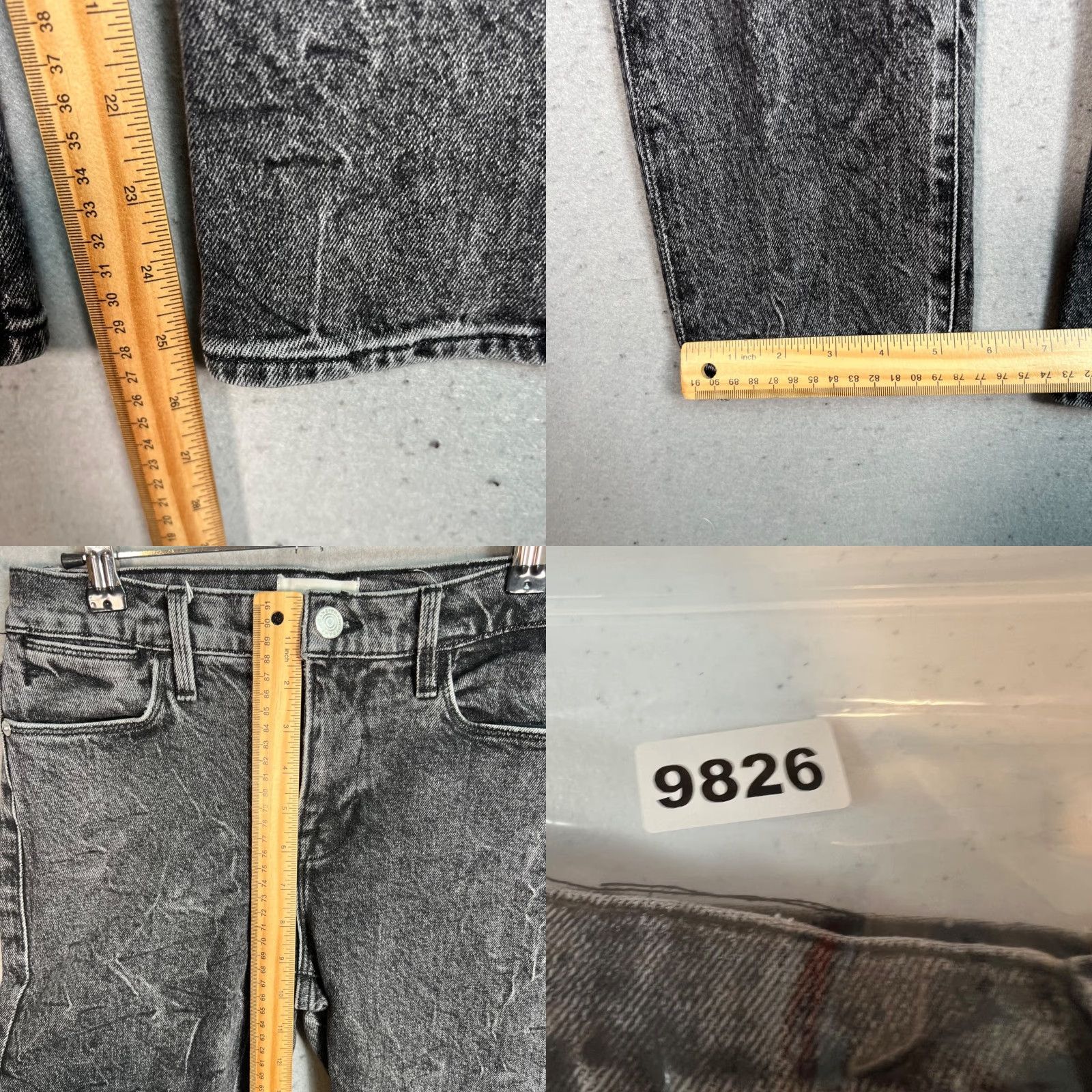 Frame FRAME High Rise Straight Jeans Adult Womens Size 26 Black Denim Cotton Blend Size 26" / US 2 / IT 38 - 8 Thumbnail