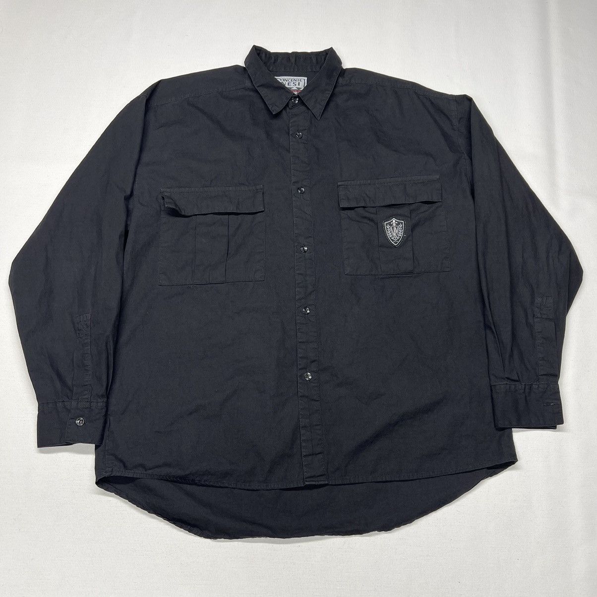 Vintage Vincente Nesi Button Up Shirt Black Pocket Cargo Patch Size US L / EU 52-54 / 3 - 1 Thumbnail