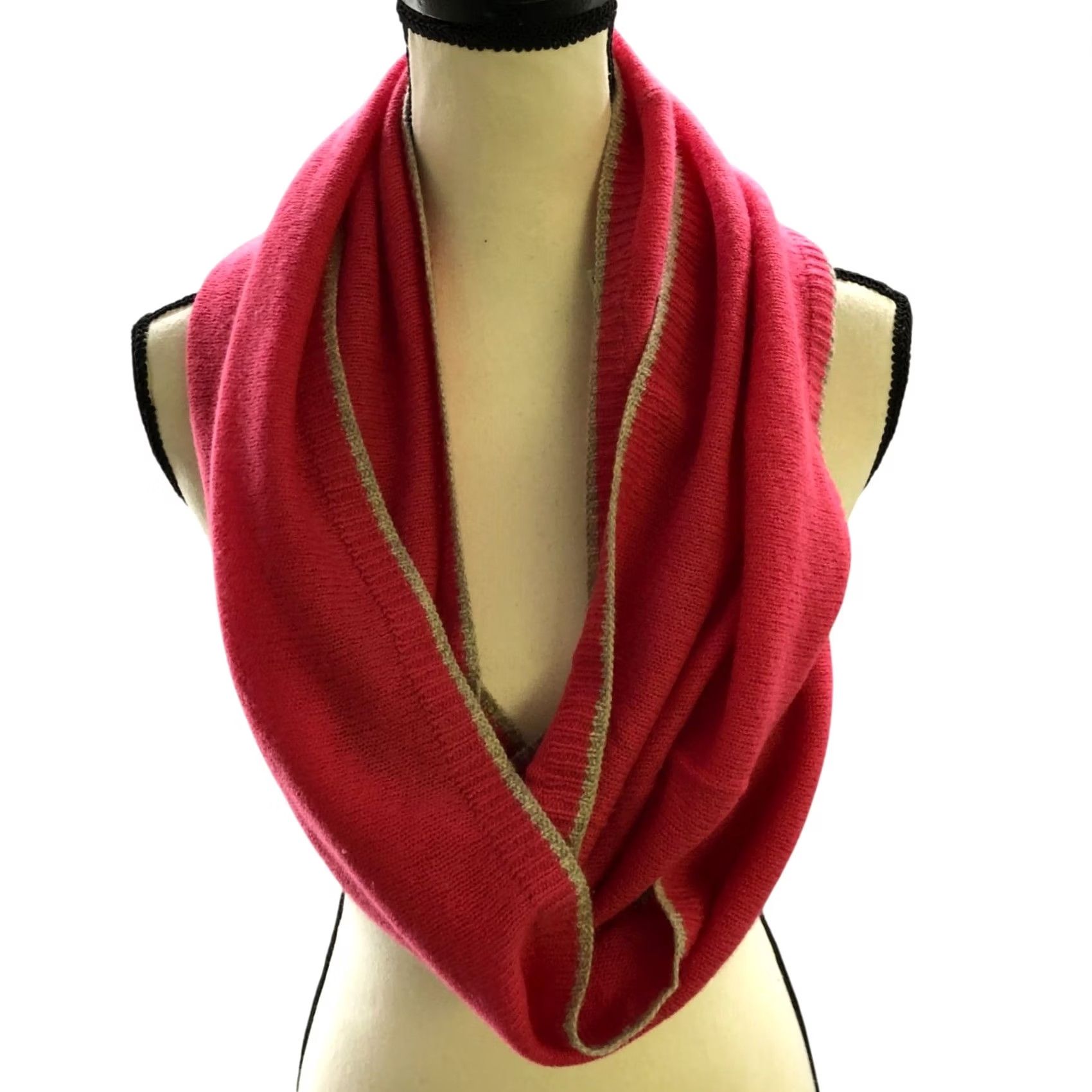 Banana Republic Banana Republic Cashmere Infinity Scarf Womens Pink One Size Knit Fringe Winter Fall Size ONE SIZE - 2 Thumbnail