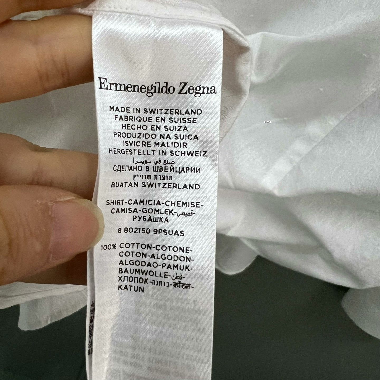 Ermenegildo Zegna Zegna White Subtle Pattern Shirt Size US M / EU 48-50 / 2 - 3 Thumbnail