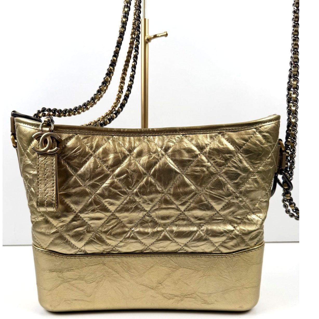 Chanel Chanel Gabrielle Gold Aged Calfskin Large Leather Handbag Size ONE SIZE - 3 Thumbnail