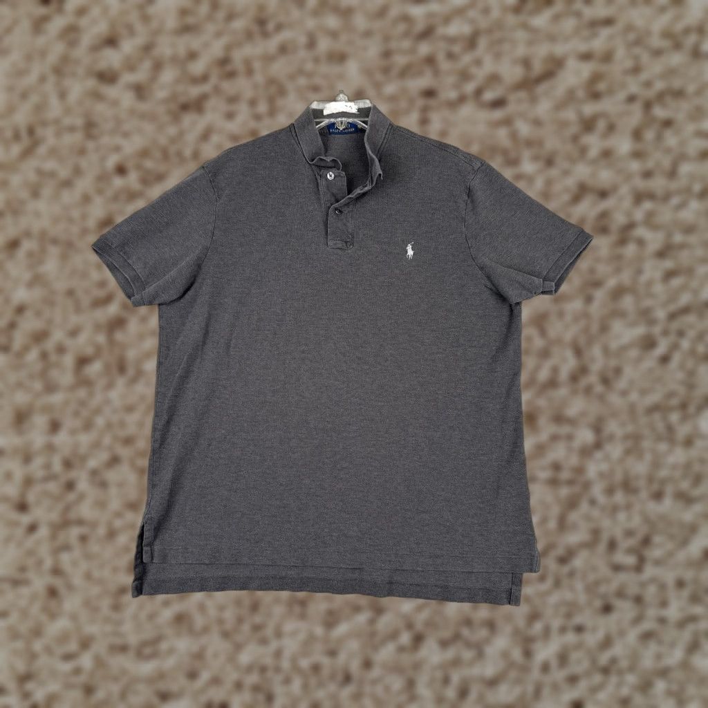 Ralph Lauren VINTAGE Ralph Lauren Polo Shirt Mens XL Gray Cotton Blend Knit Stretch Golf Casual Sports Modern American Size US XL / EU 56 / 4 - 1 Thumbnail