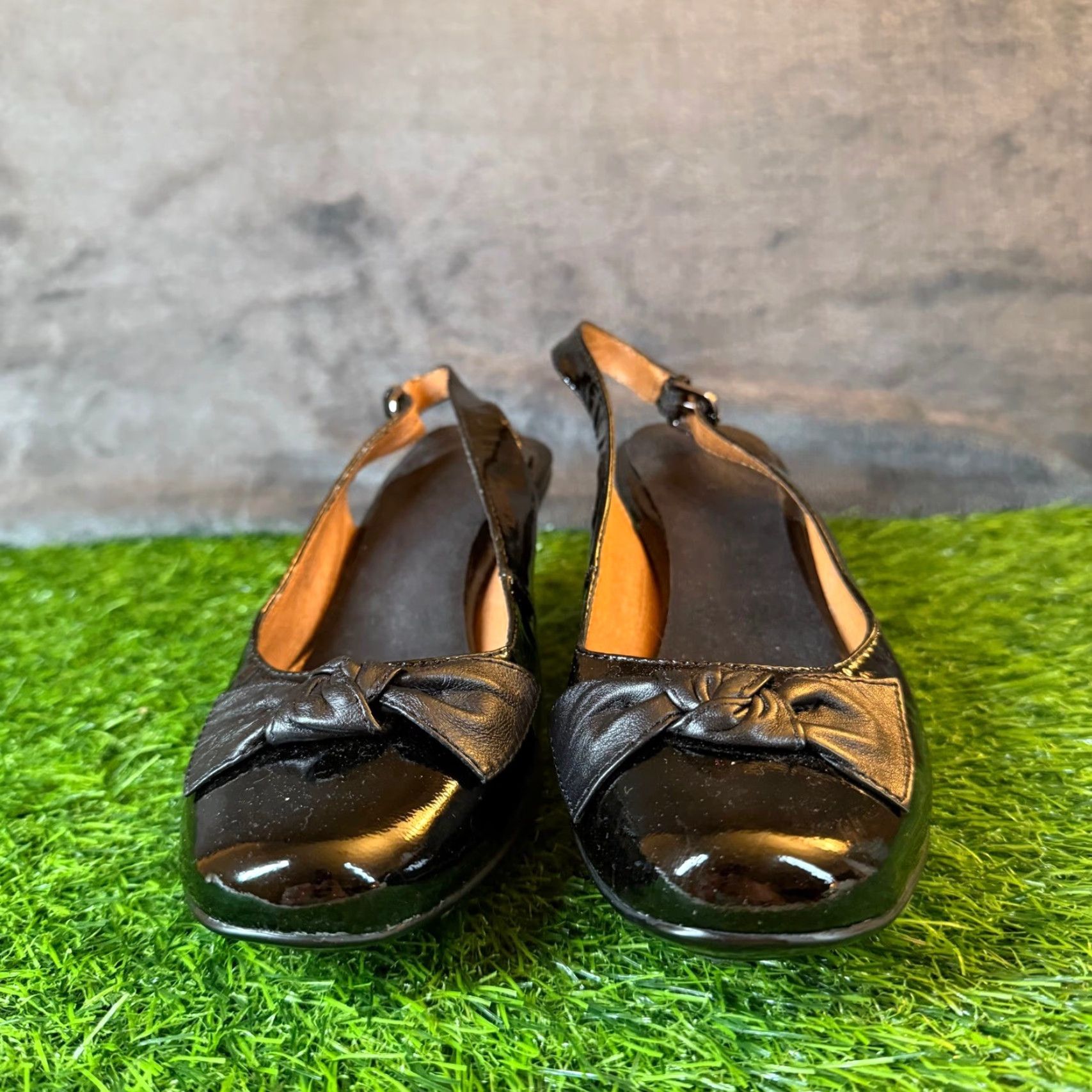 Vintage Sofft Black Patent Leather Slingback Pumps Kitten Heel Dress Shoes Womens 7 M Size M / US 6-8 / IT 42-44 - 3 Thumbnail