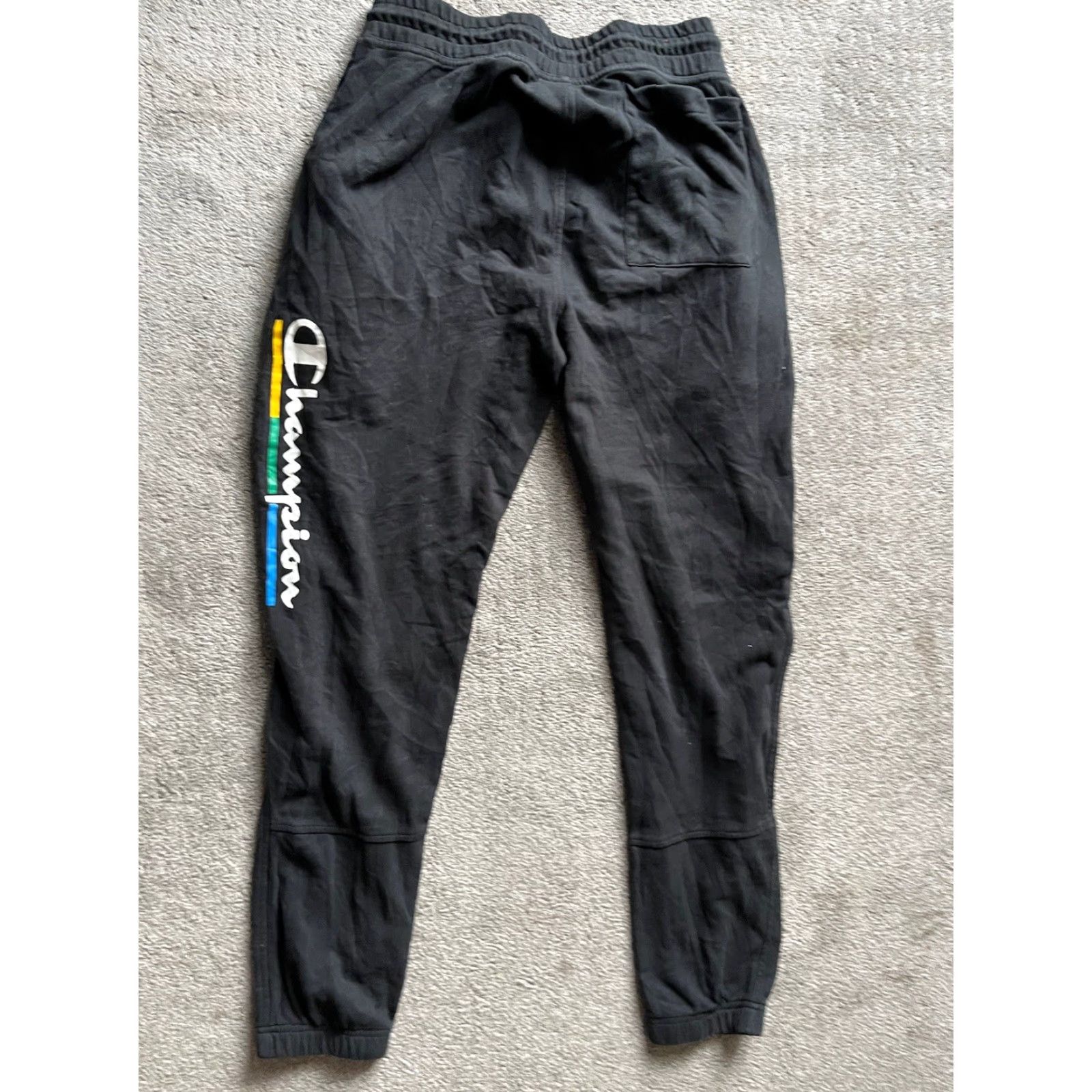 Champion Champion Men's Classic Sweatpants Black Pockets Fleece Cotton Polyester Size Medium M Pants Jogger Size US 31 - 3 Thumbnail