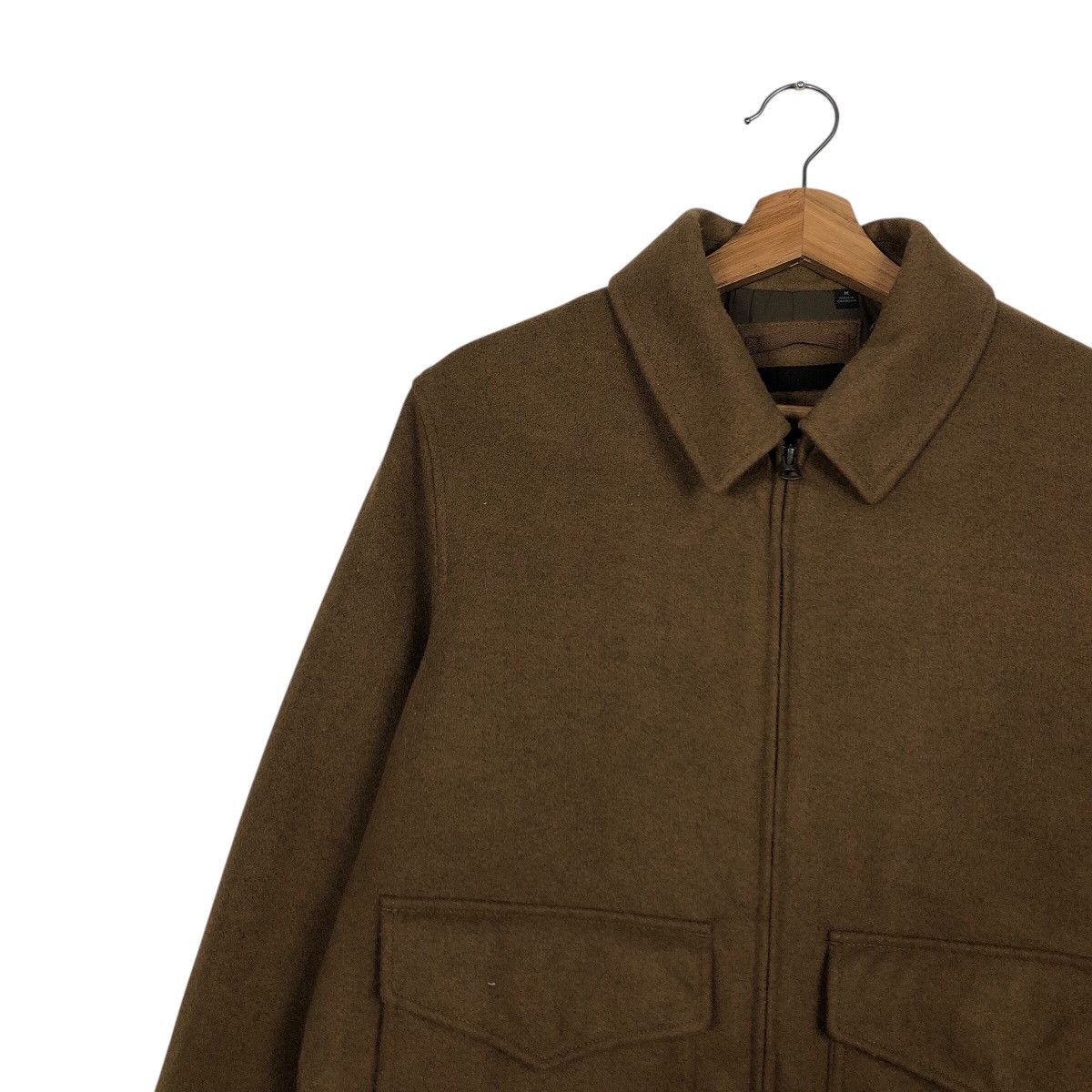Japanese Brand 📌Rich Brown Vintage Wool Bomber Jacket Uniqlo Issey Miyake Size US M / EU 48-50 / 2 - 8 Thumbnail