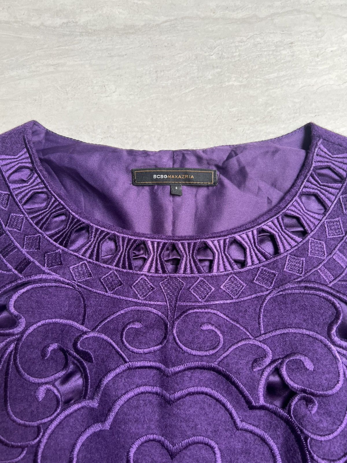 Bcbgmaxazria BCBG MAX AZRIA Purple Mini Dress Size XS / US 0-2 / IT 36-38 - 15 Thumbnail