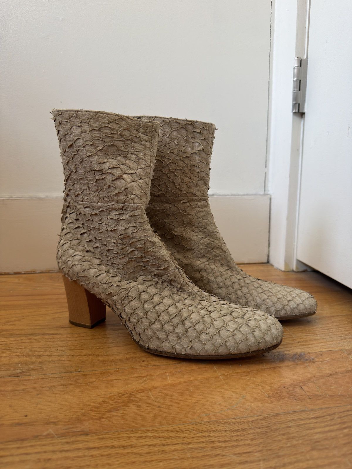 Helmut Lang FW02 Perchskin Heeled Boots Size US 10 / IT 40 - 4 Thumbnail