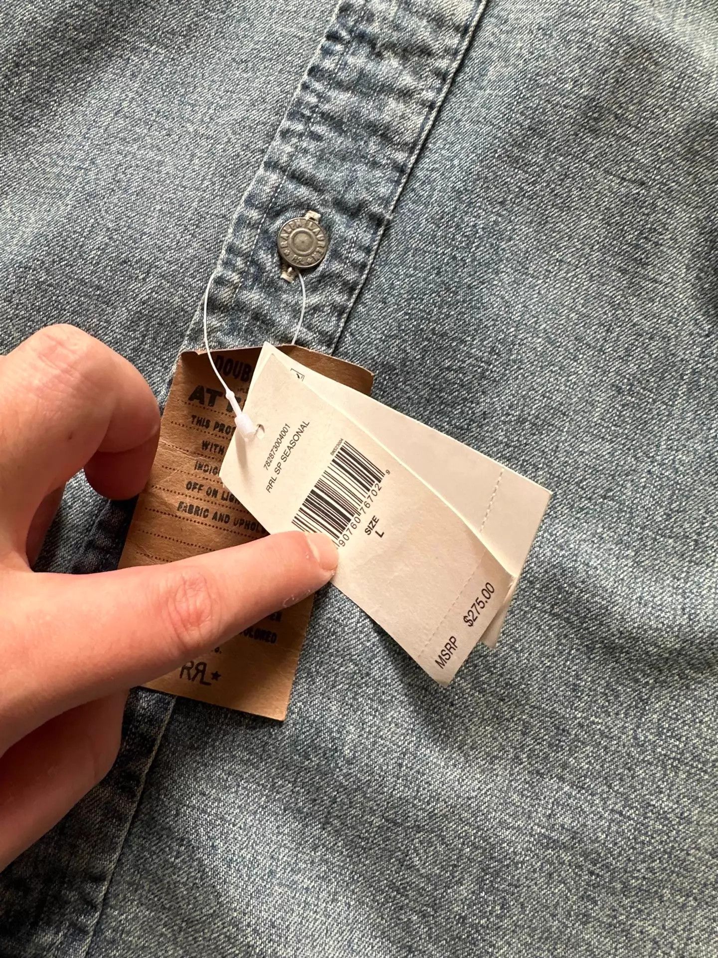 RRL Ralph Lauren RRL Distressed Denim Shirt L Mid-Weight Classic Size US L / EU 52-54 / 3 - 5 Thumbnail