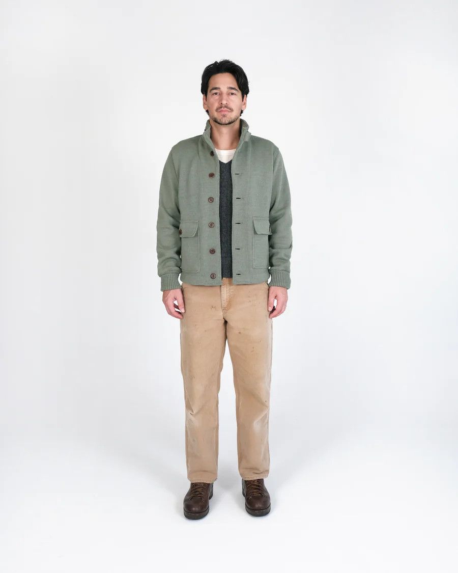 Dehen 1920 💚 Dehen 1920 Submariner Sweater Coat Sage Large NEW Size US L / EU 52-54 / 3 - 6 Thumbnail